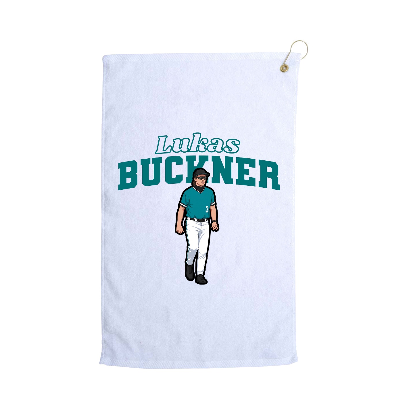 Golf Towel — Name Arch in White