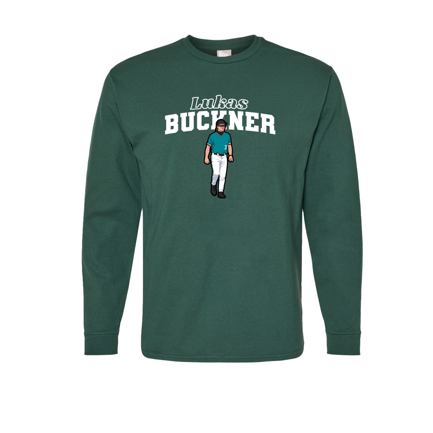 Long Sleeve Tee — Name Arch in Green