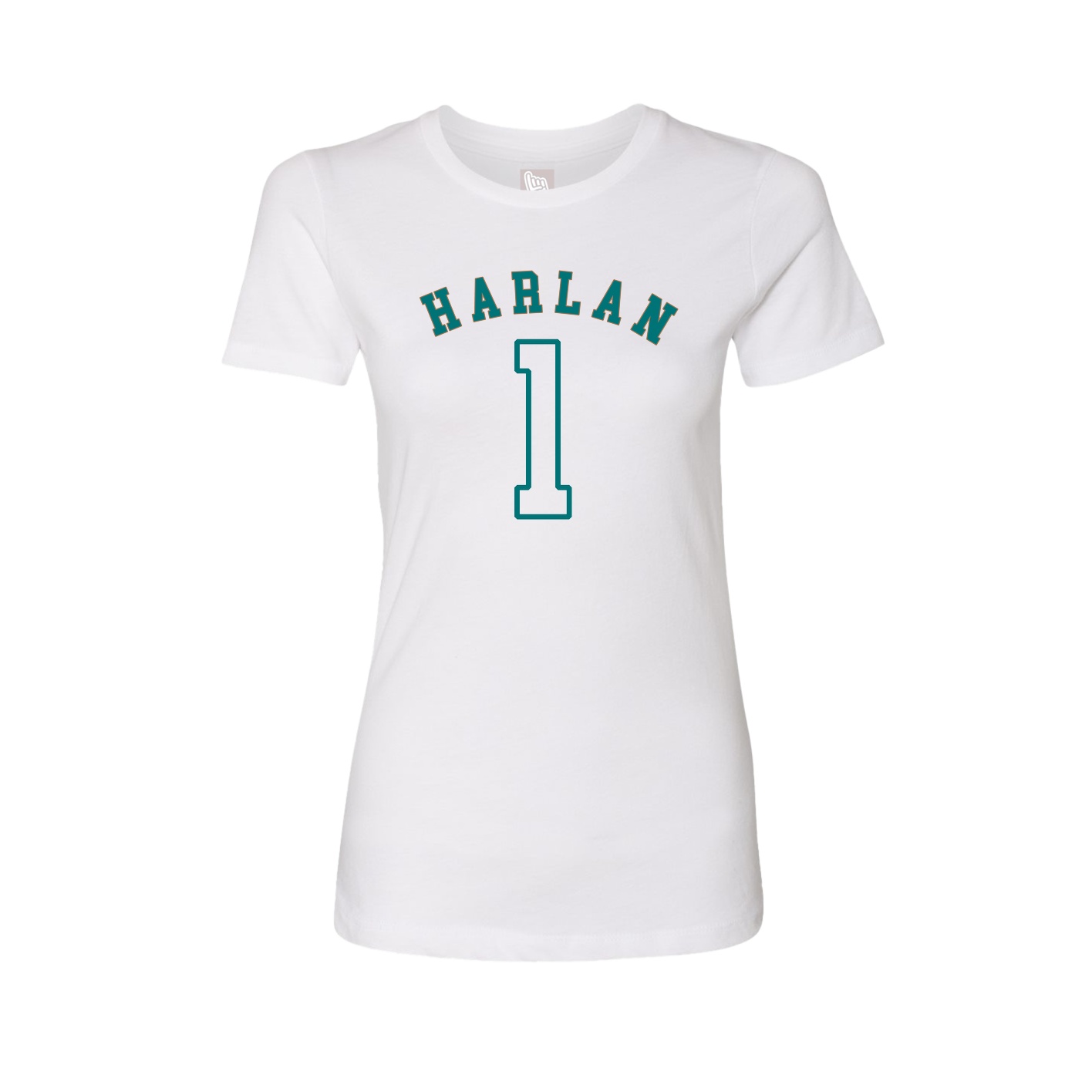 Fitted Women's Tee — Shirsey Arch in White
