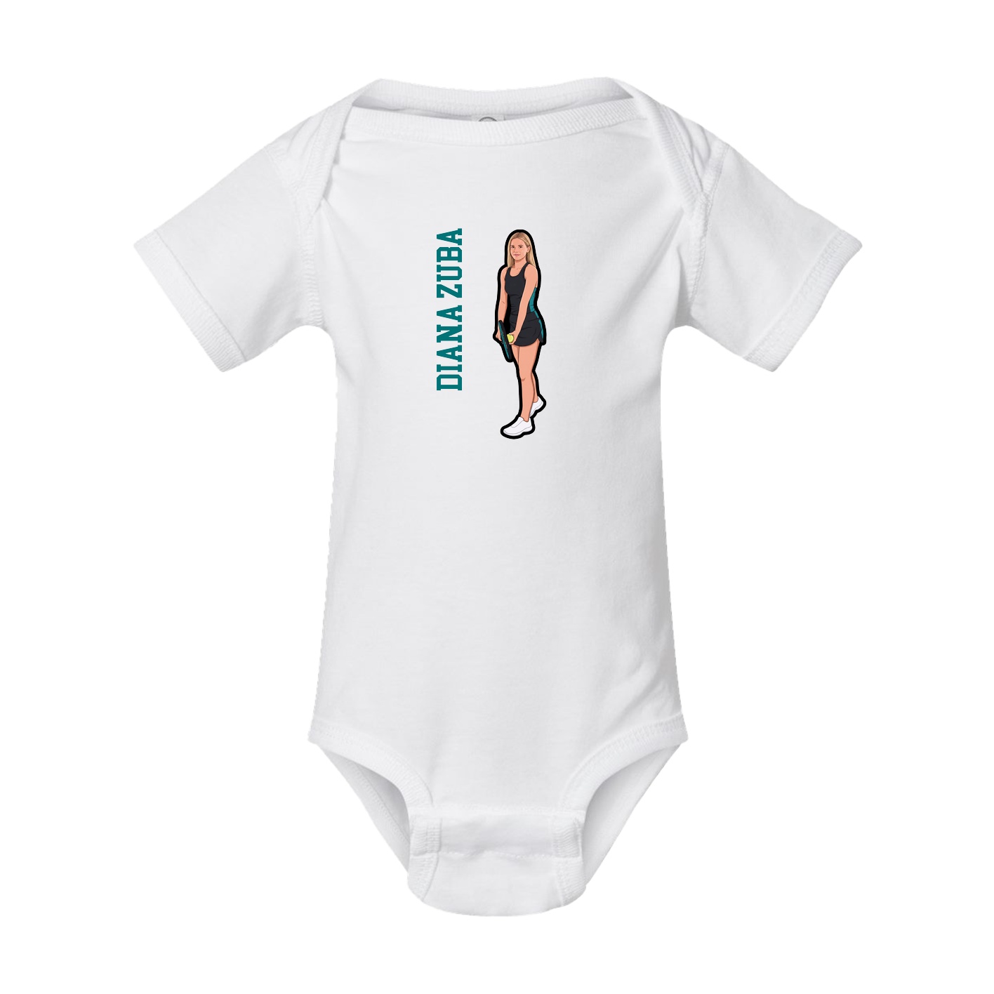 Baby Onesie — Name Vertical in White