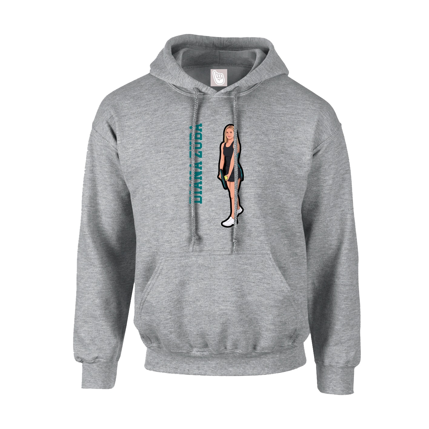 Youth Hoodie — Name Vertical in Grey