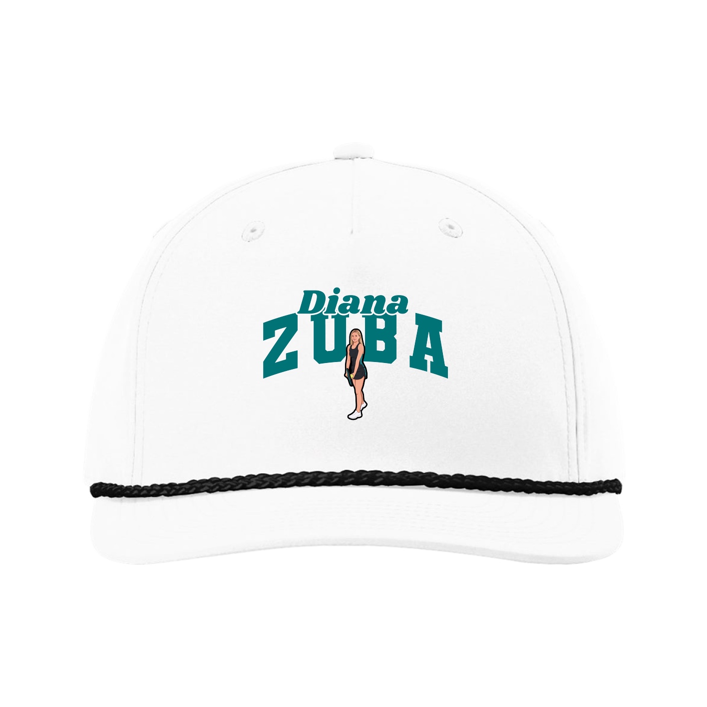 Five-Panel Classic Rope Cap — Signature Arch in White