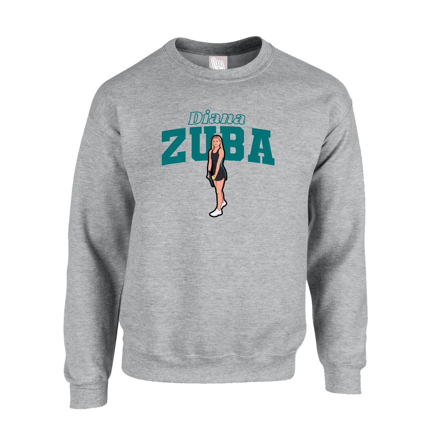 Fleece Crew — Name Arch in Grey
