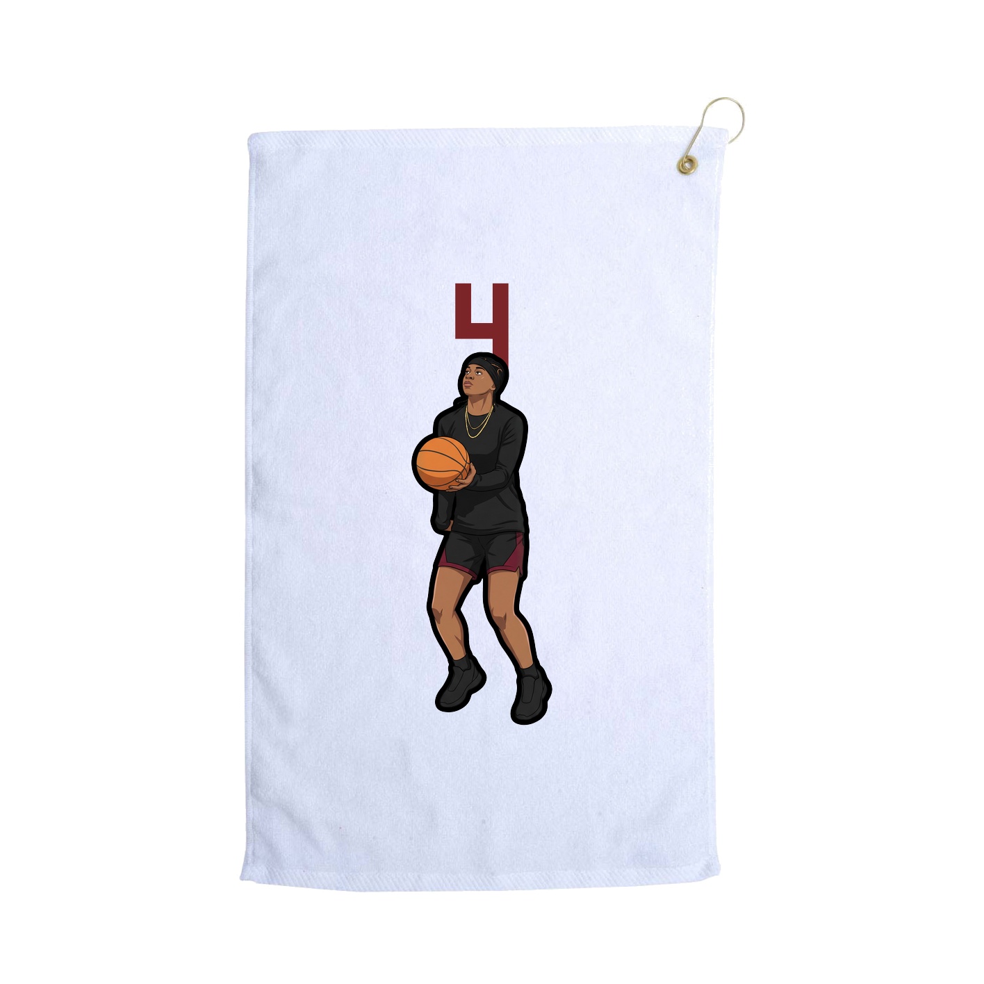 Golf Towel — Number Top in White