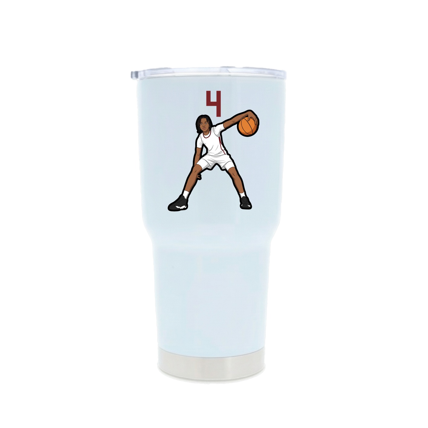 30oz Stainless Steel Tumbler — Number Top in White