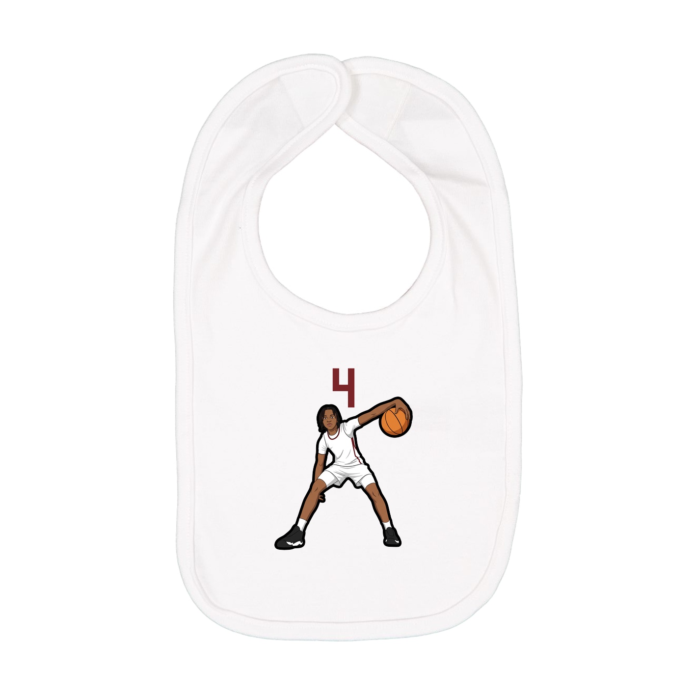 Infant Bib — Number Top in White
