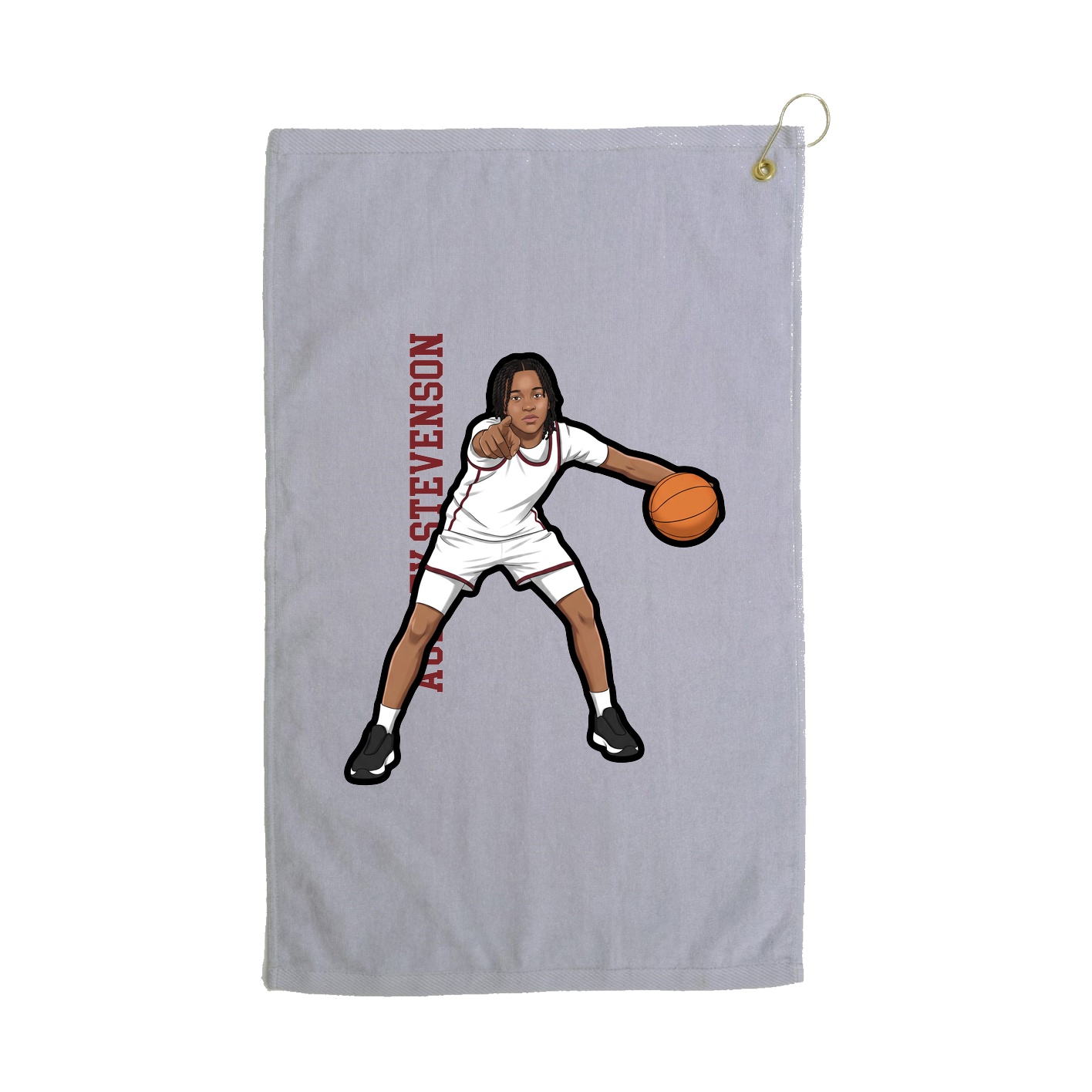 Golf Towel — Name Vertical in Grey