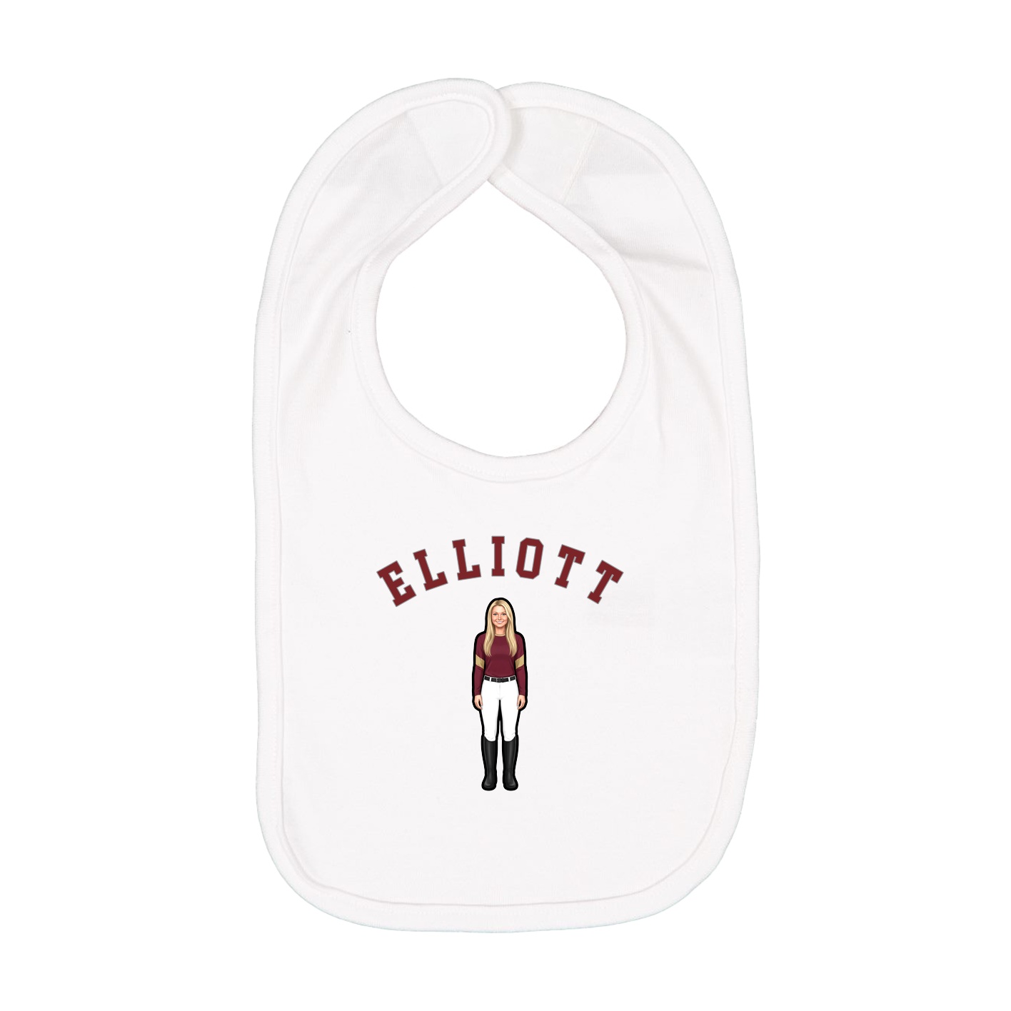 Infant Bib — Shirsey Arch in White