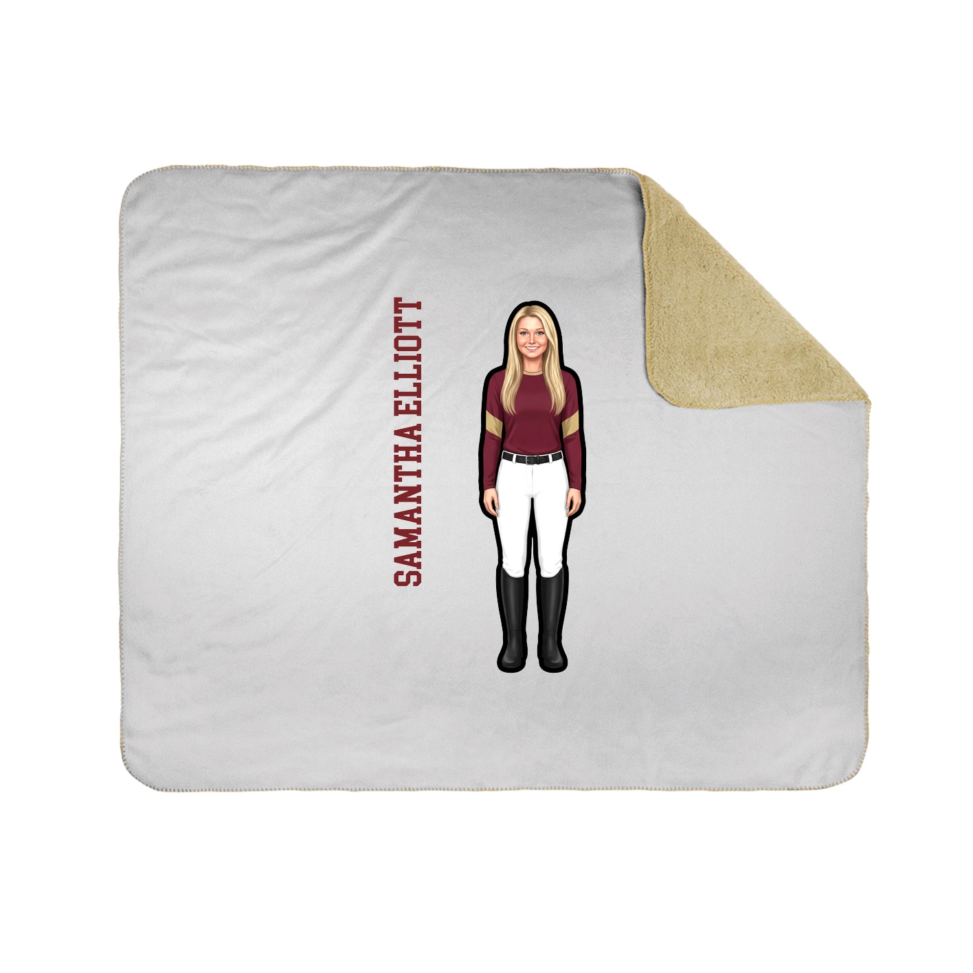 Throw Blanket — Name Vertical in White