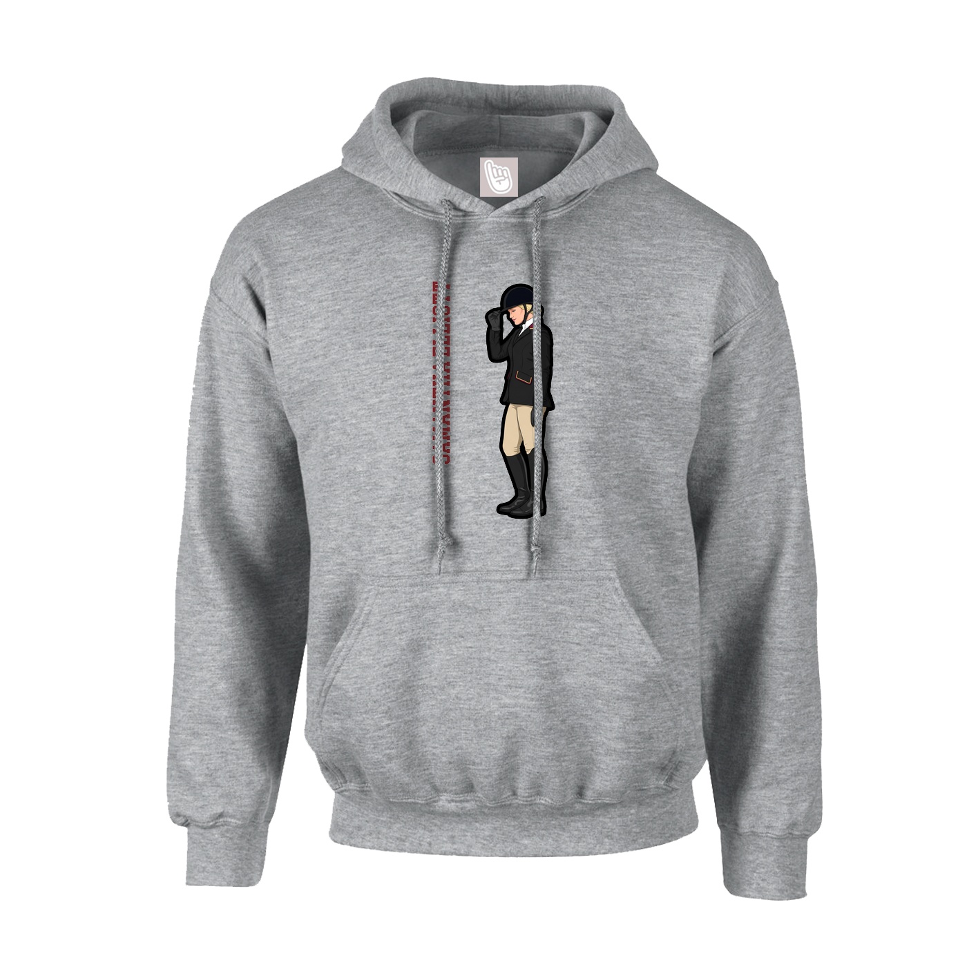 Youth Hoodie — Name Vertical in Grey