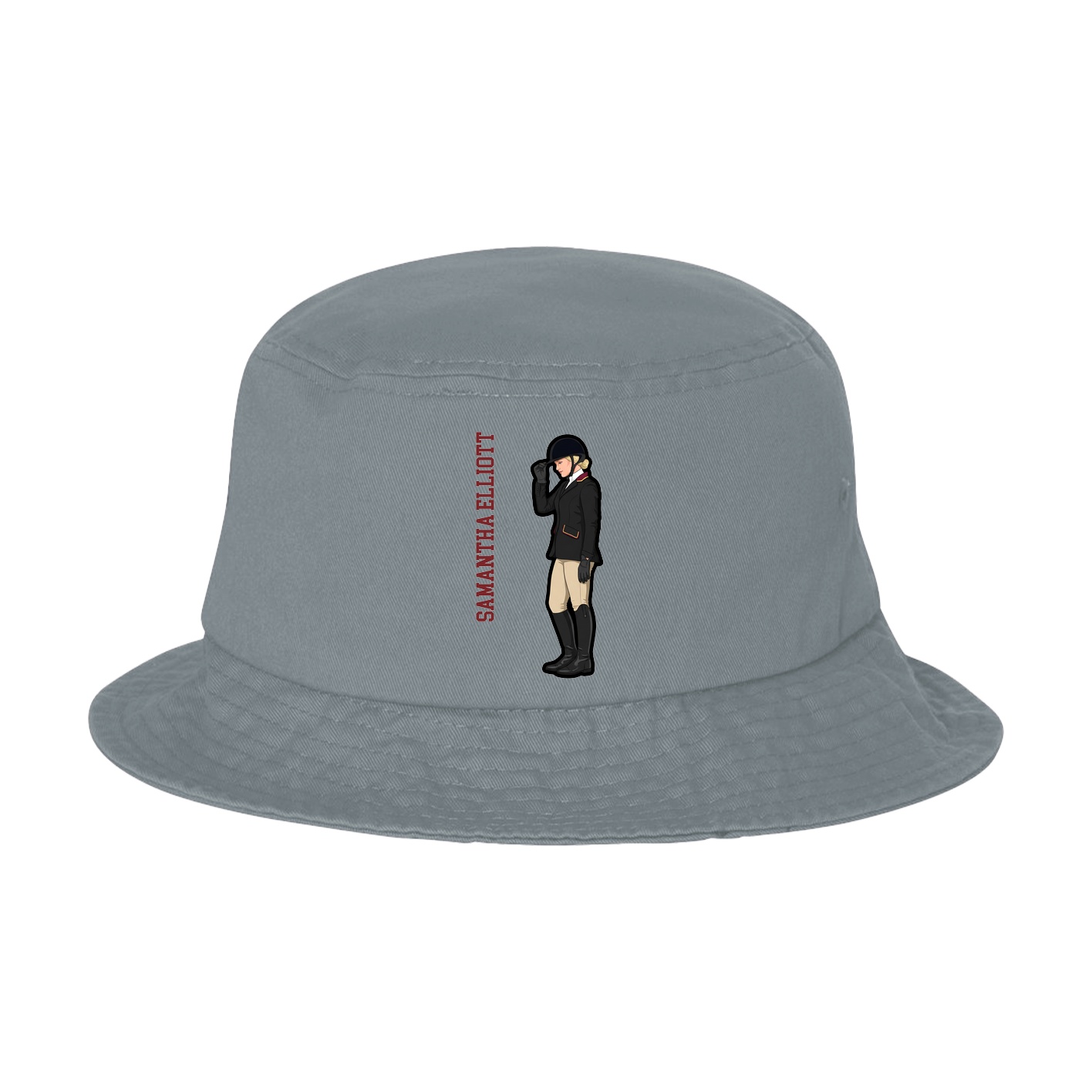 Bucket Cap — Name Vertical in Grey