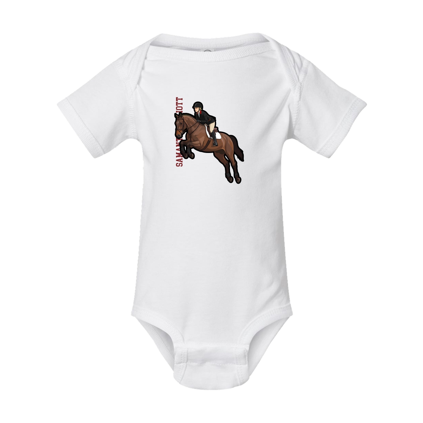 Baby Onesie — Name Vertical in White
