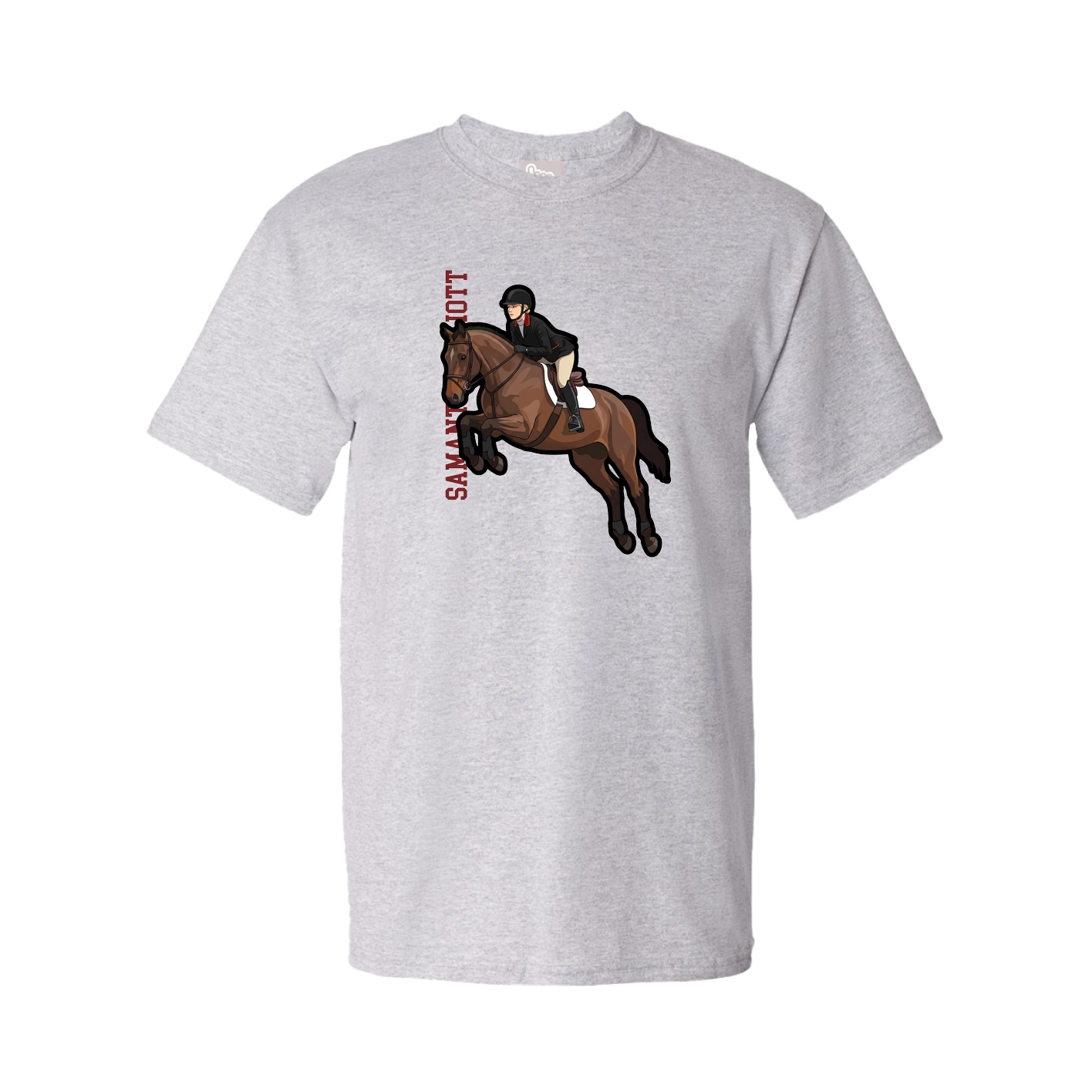 Tee — Name Vertical in Grey