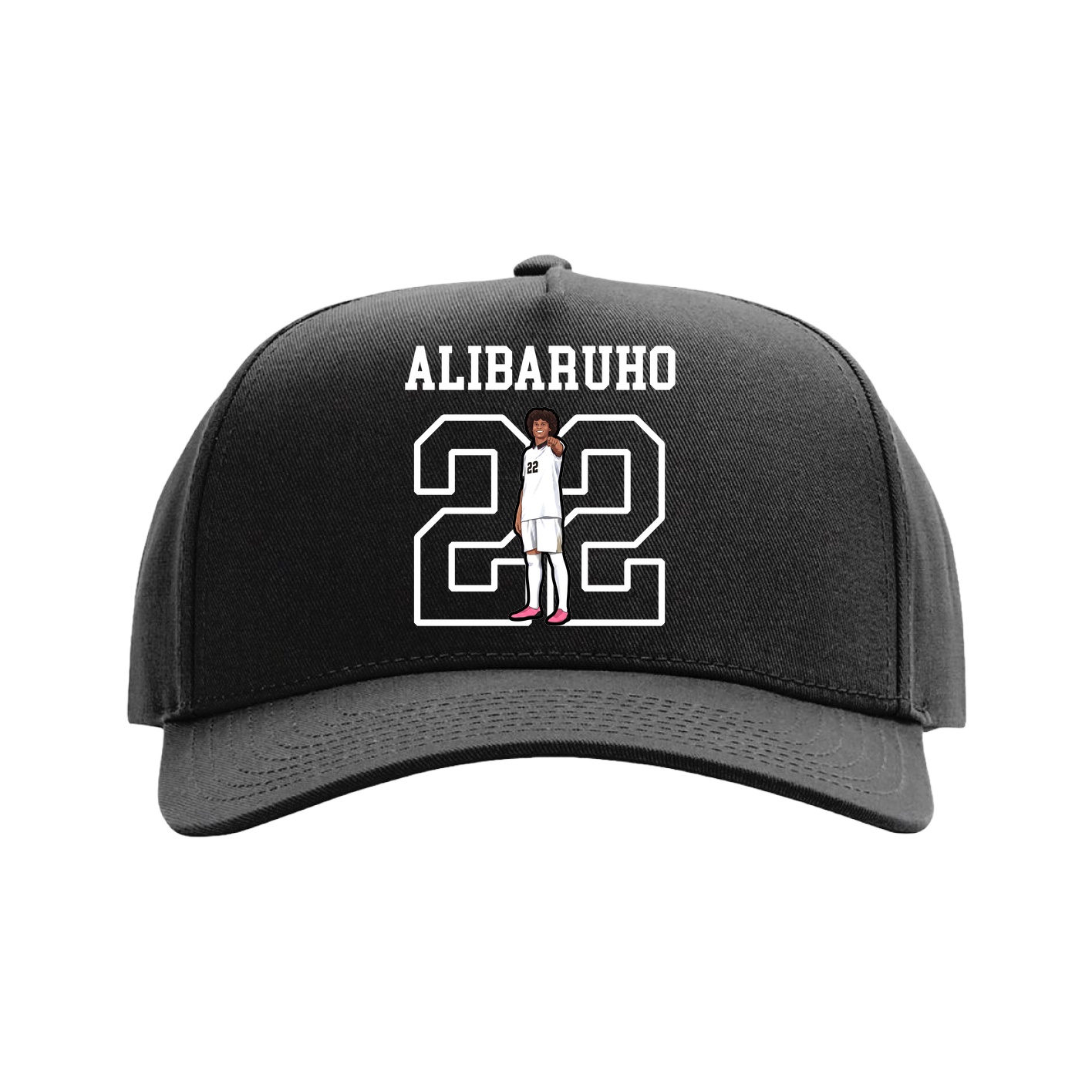 Full Fabric Five-Panel Champ Cap — Shirsey in Black