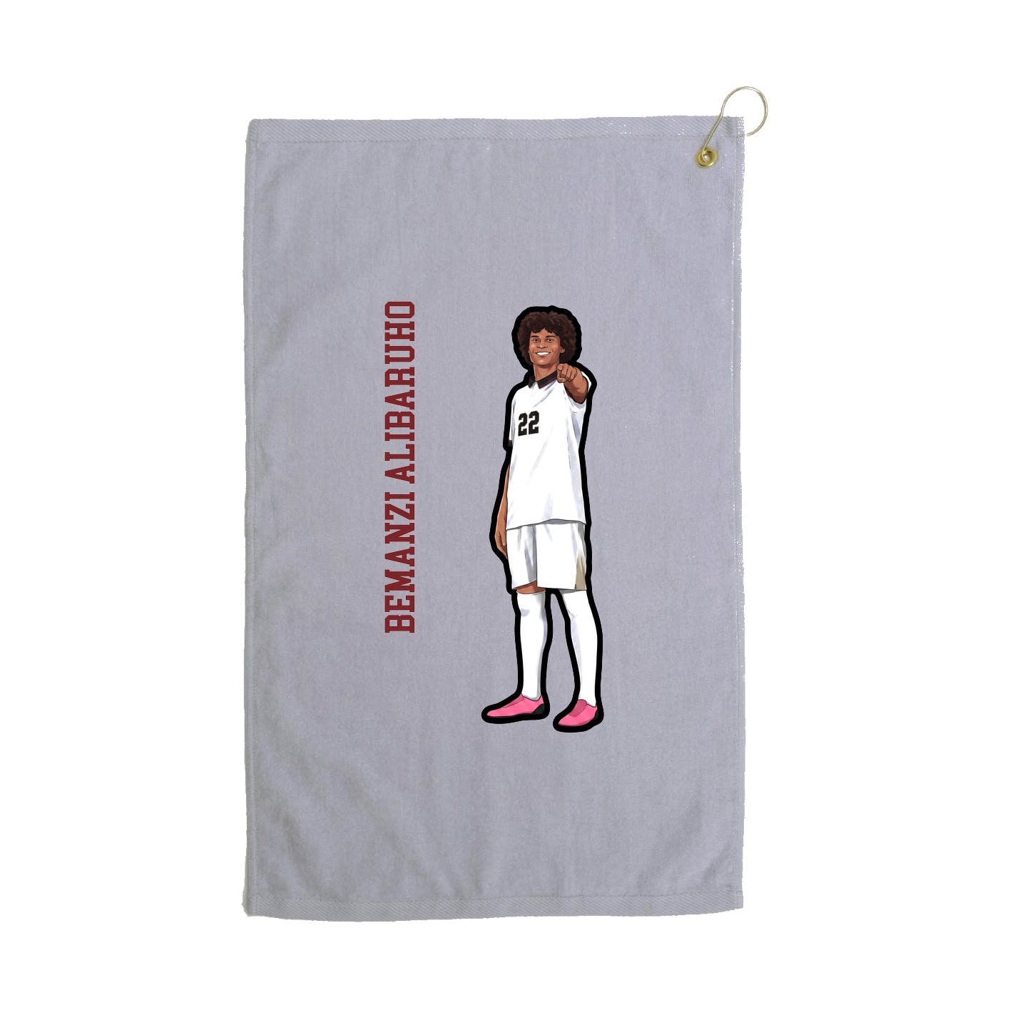 Golf Towel — Name Vertical in Grey