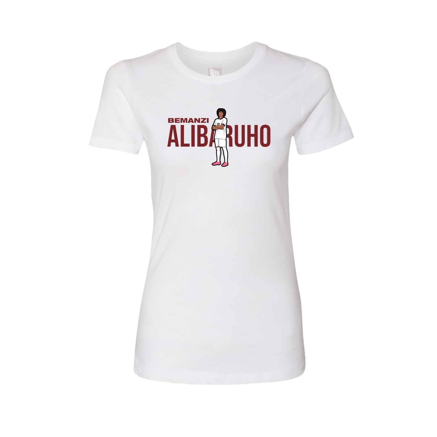 Fitted Women's Tee — Player Name in White
