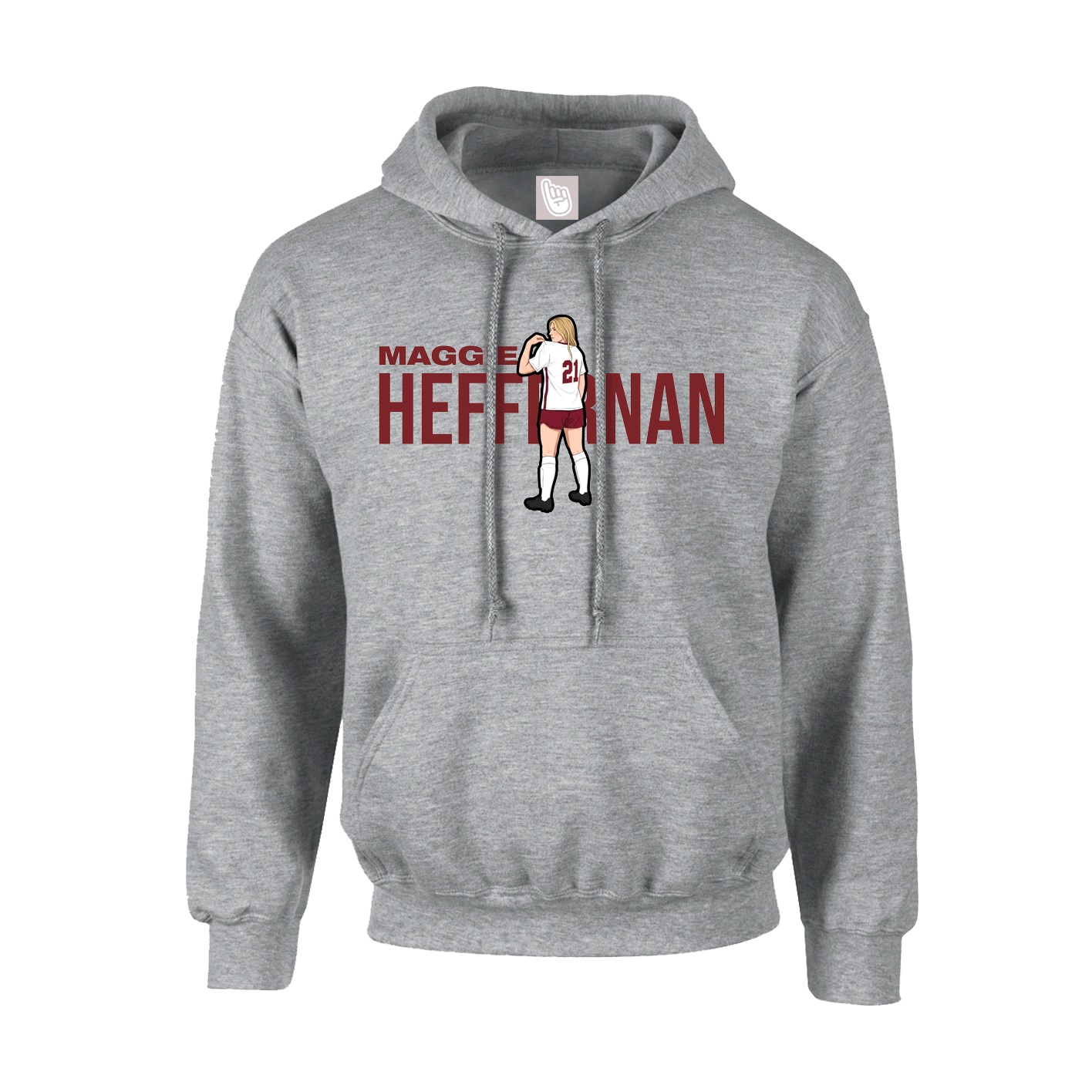 Youth Hoodie — Player Name in Grey