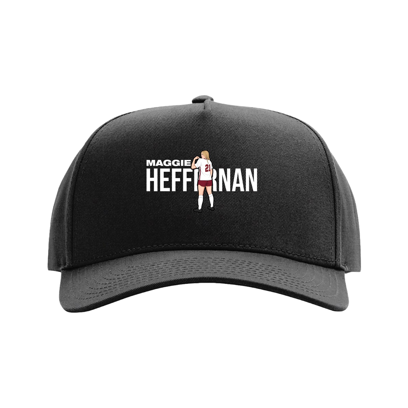 Full Fabric Five-Panel Champ Cap — Player Name in Black