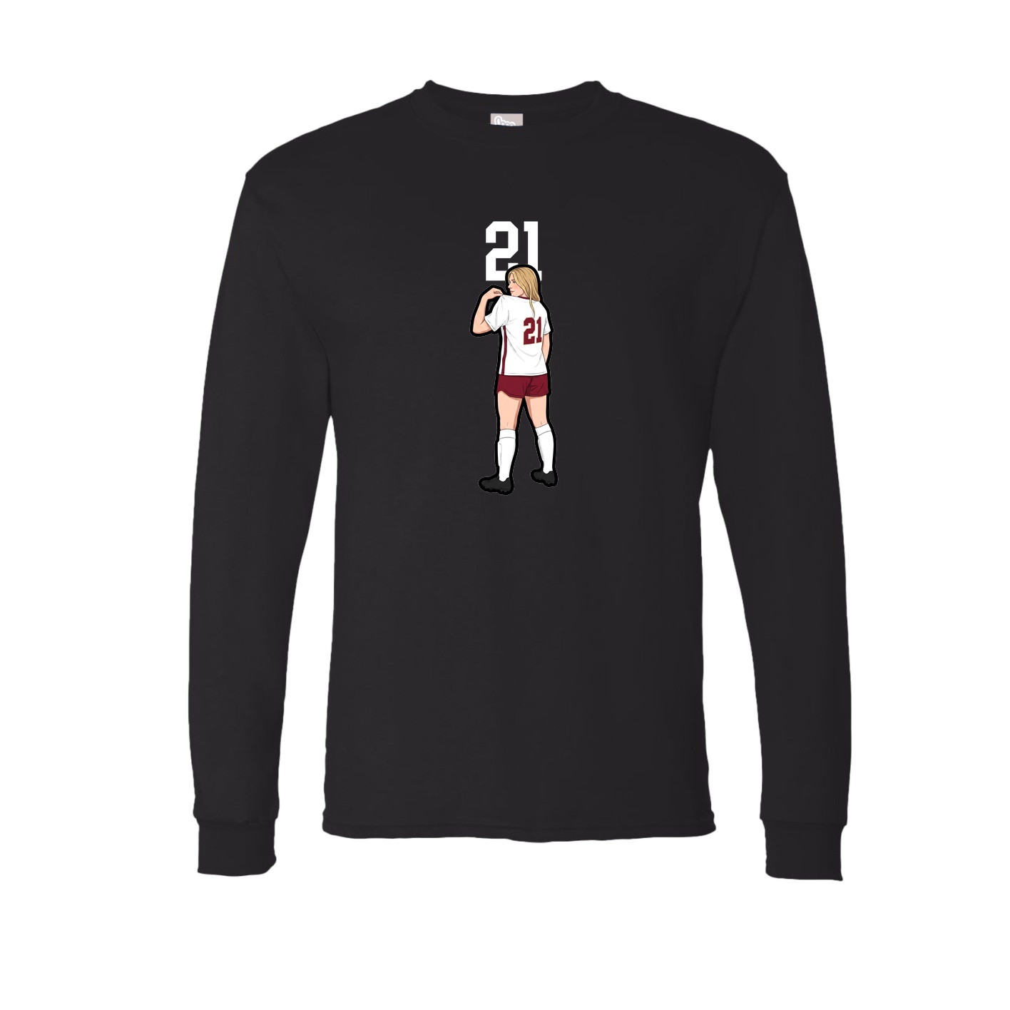 Long Sleeve Tee — Number Top in Black