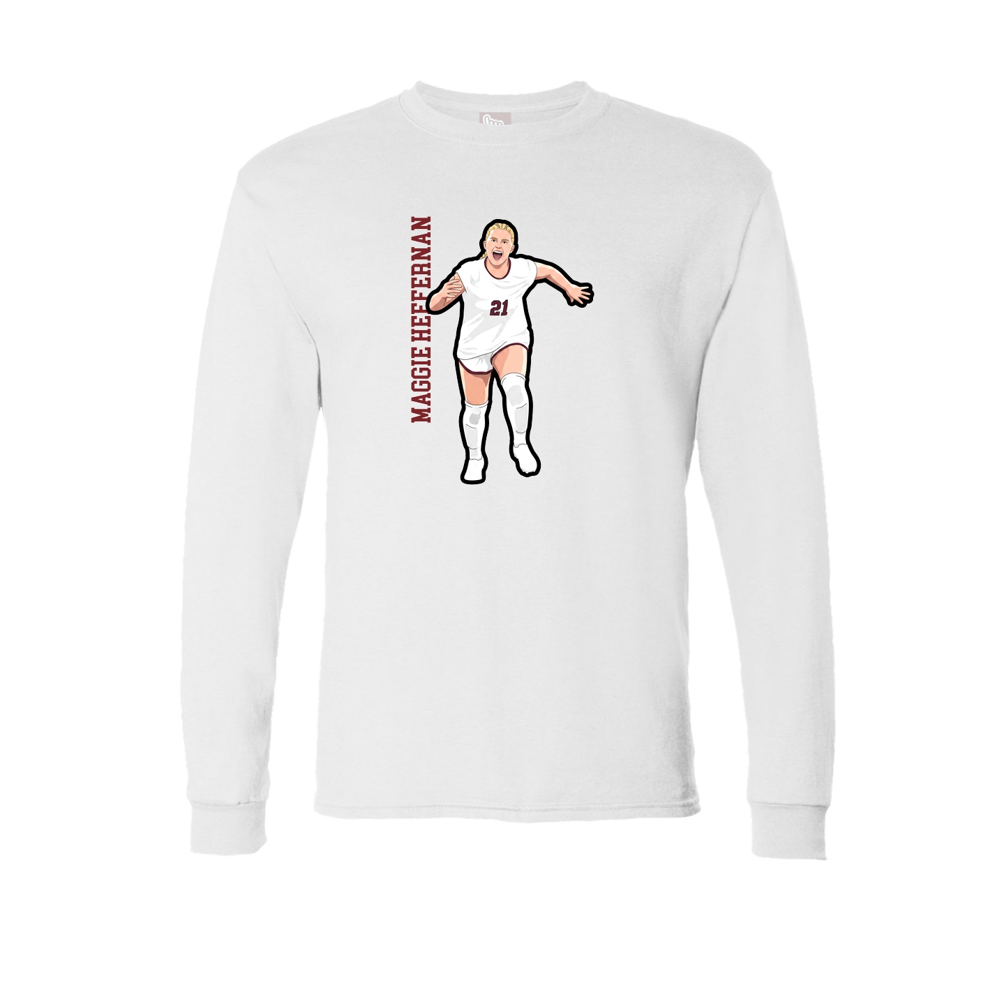 Long Sleeve Tee — Name Vertical in White