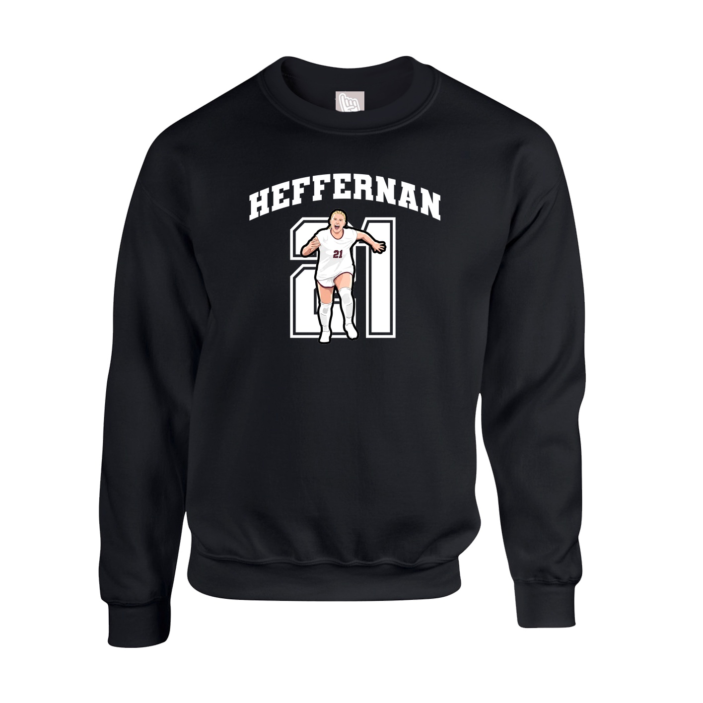 Fleece Crew — Number in Black