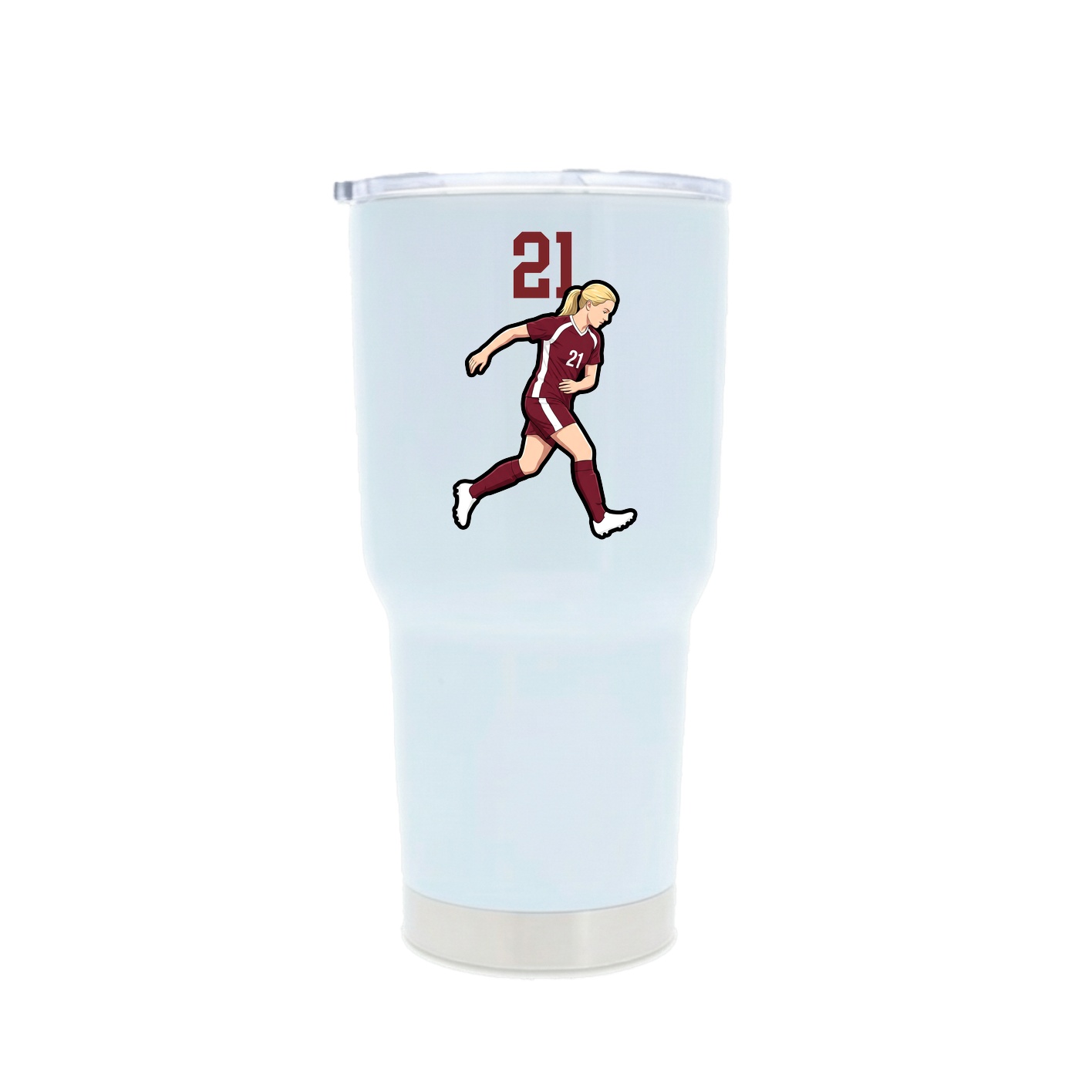 30oz Stainless Steel Tumbler — Number Top in White