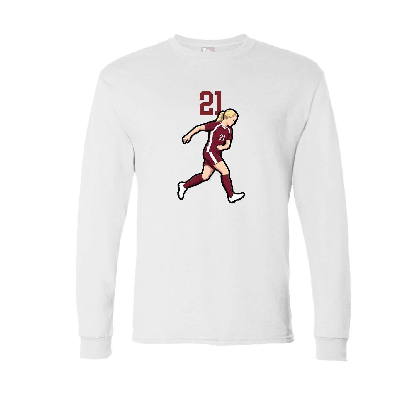 Long Sleeve Tee — Number Top in White