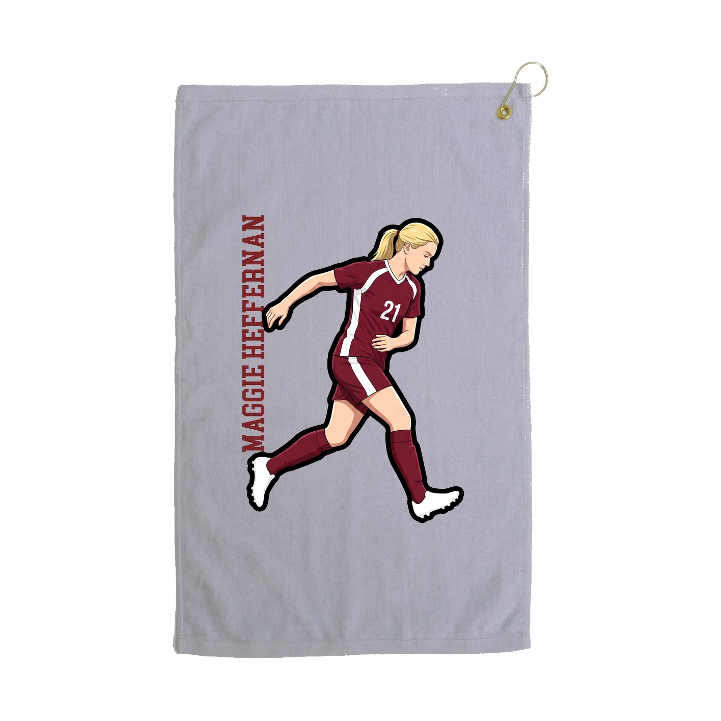 Golf Towel — Name Vertical in Grey