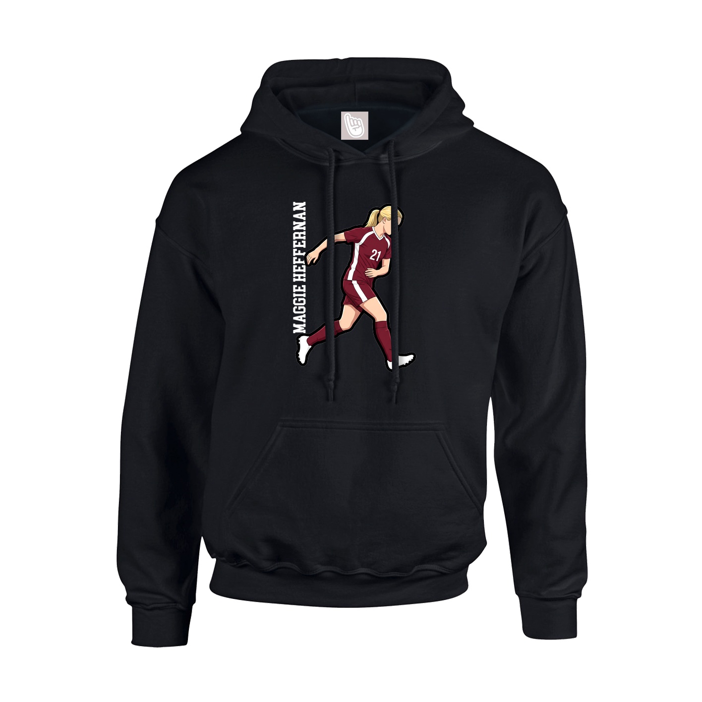 Youth Hoodie — Name Vertical in Black
