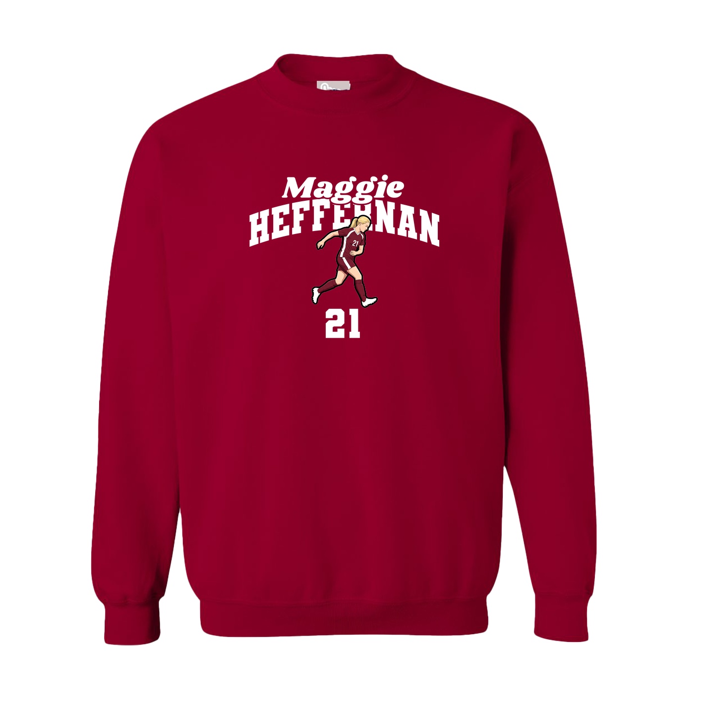 Fleece Crew — Signature Arch in Cardinal