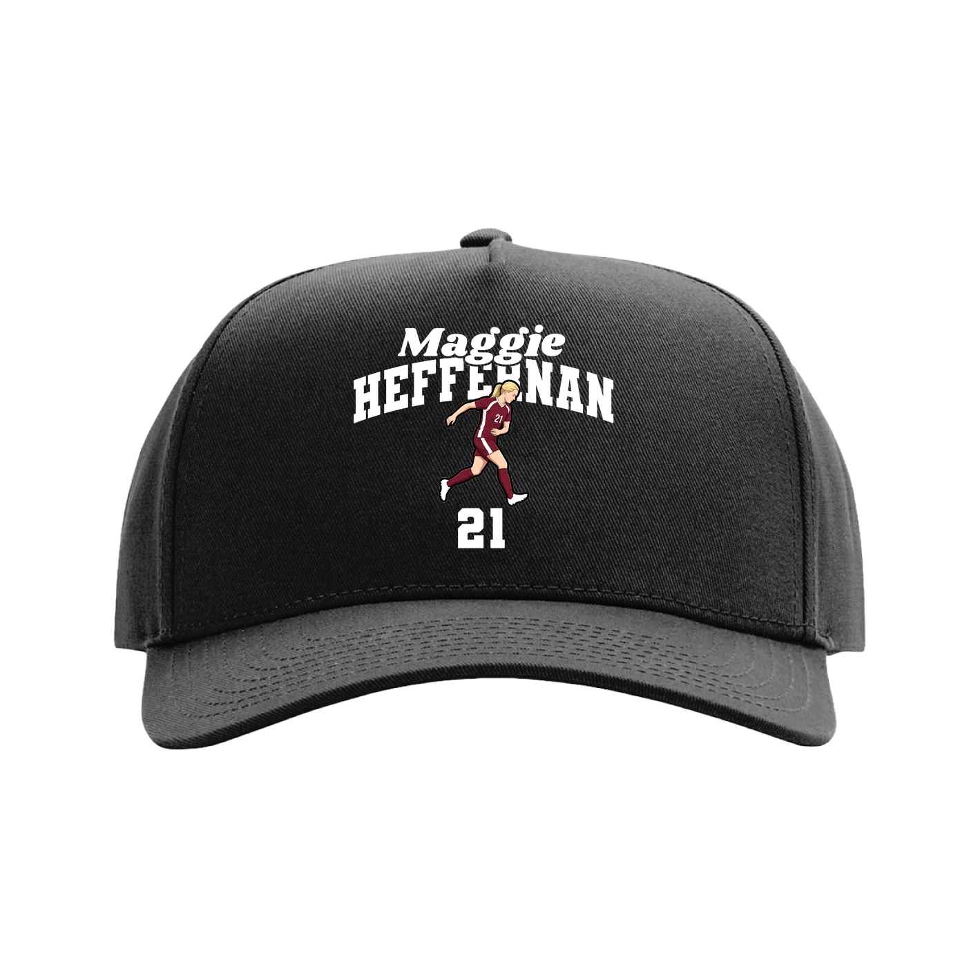 Full Fabric Five-Panel Champ Cap — Signature Arch in Black