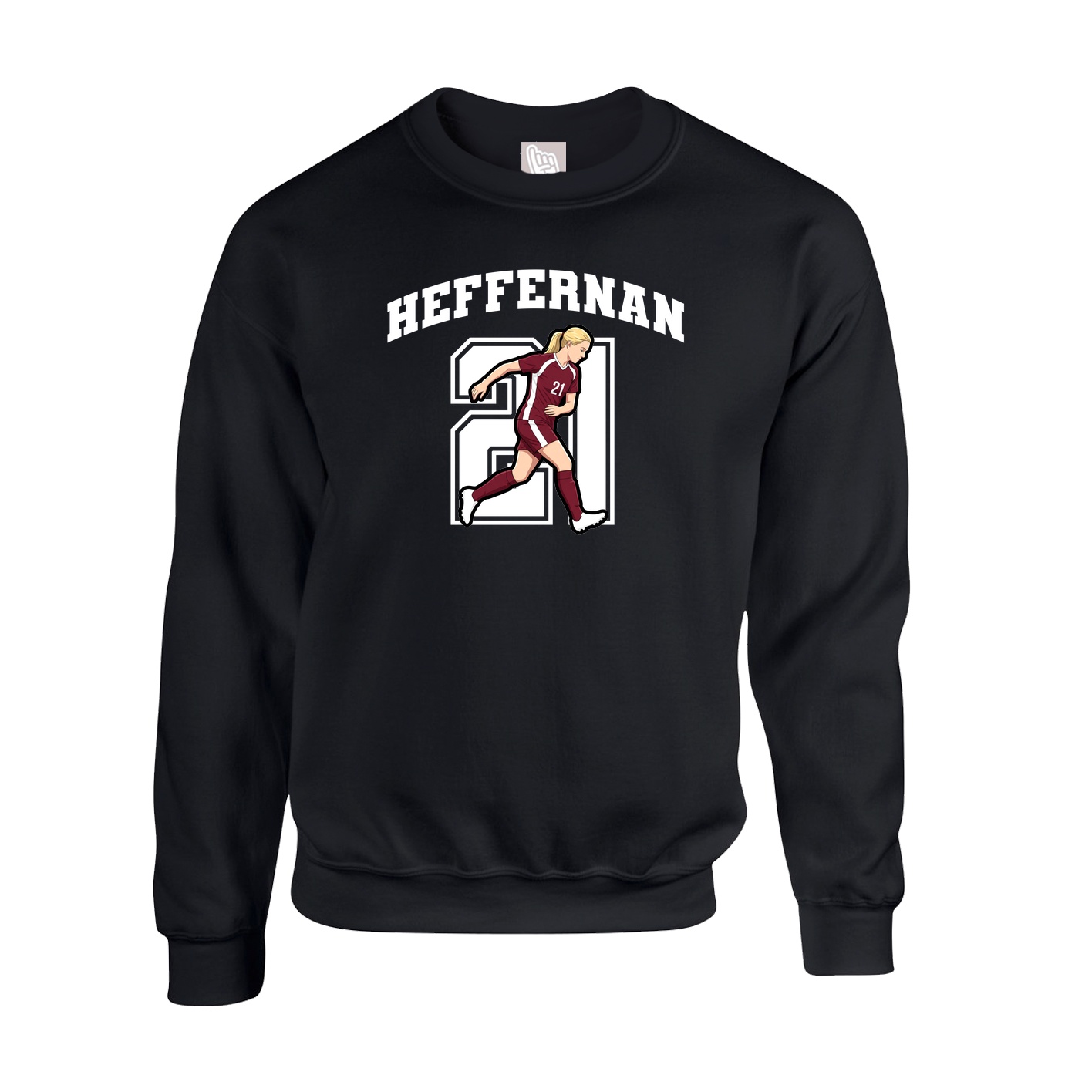 Fleece Crew — Number in Black