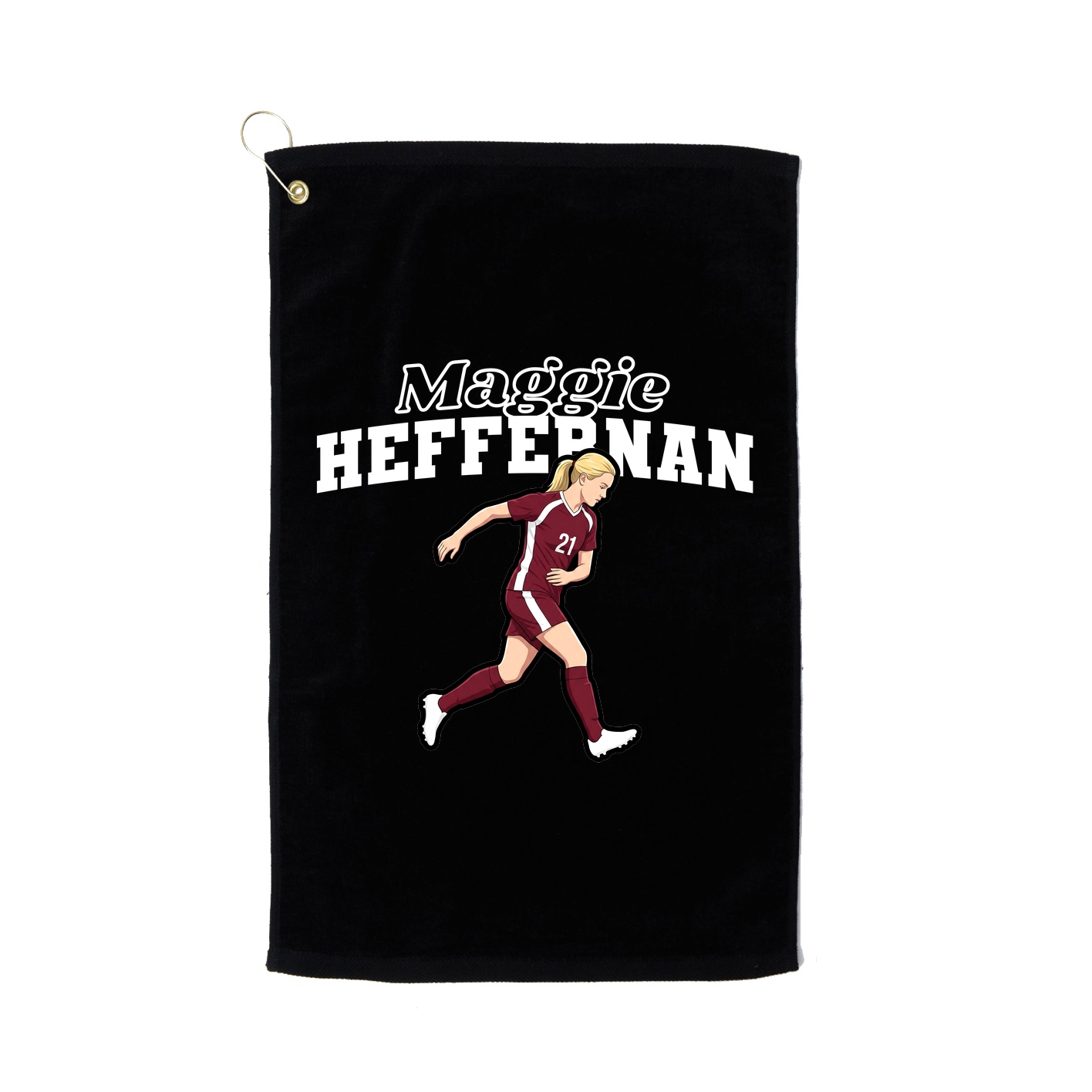 Golf Towel — Name Arch in Black