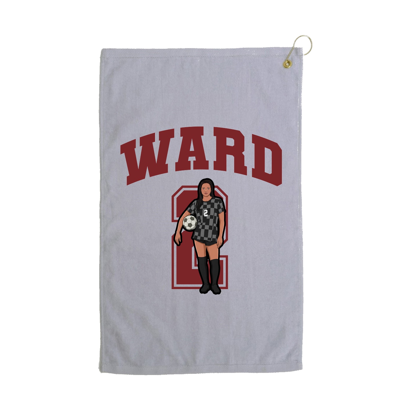 Golf Towel — Number in Grey