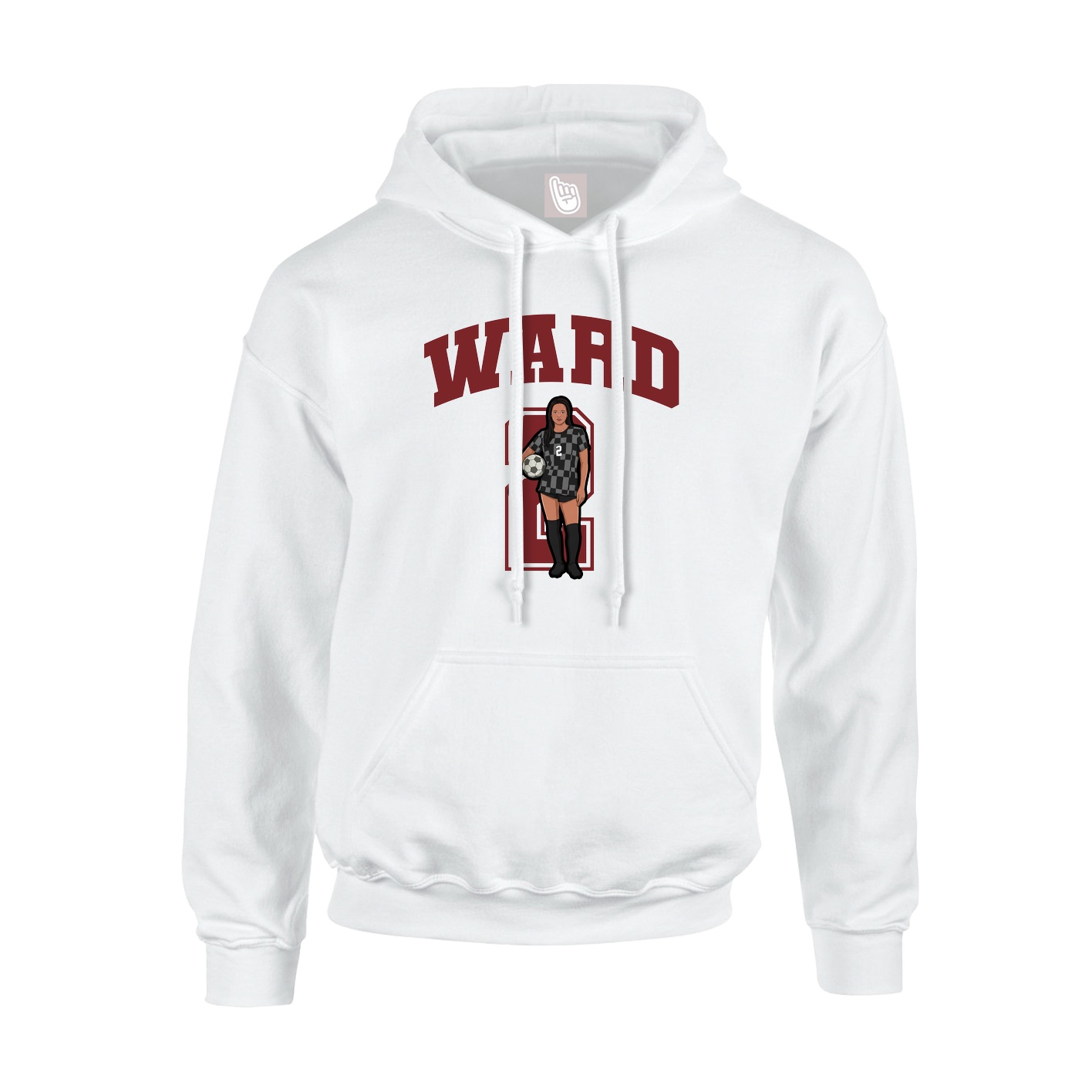 Youth Hoodie — Number in White