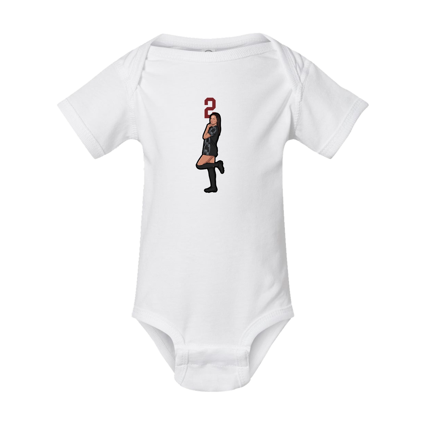 Baby Onesie — Number Top in White