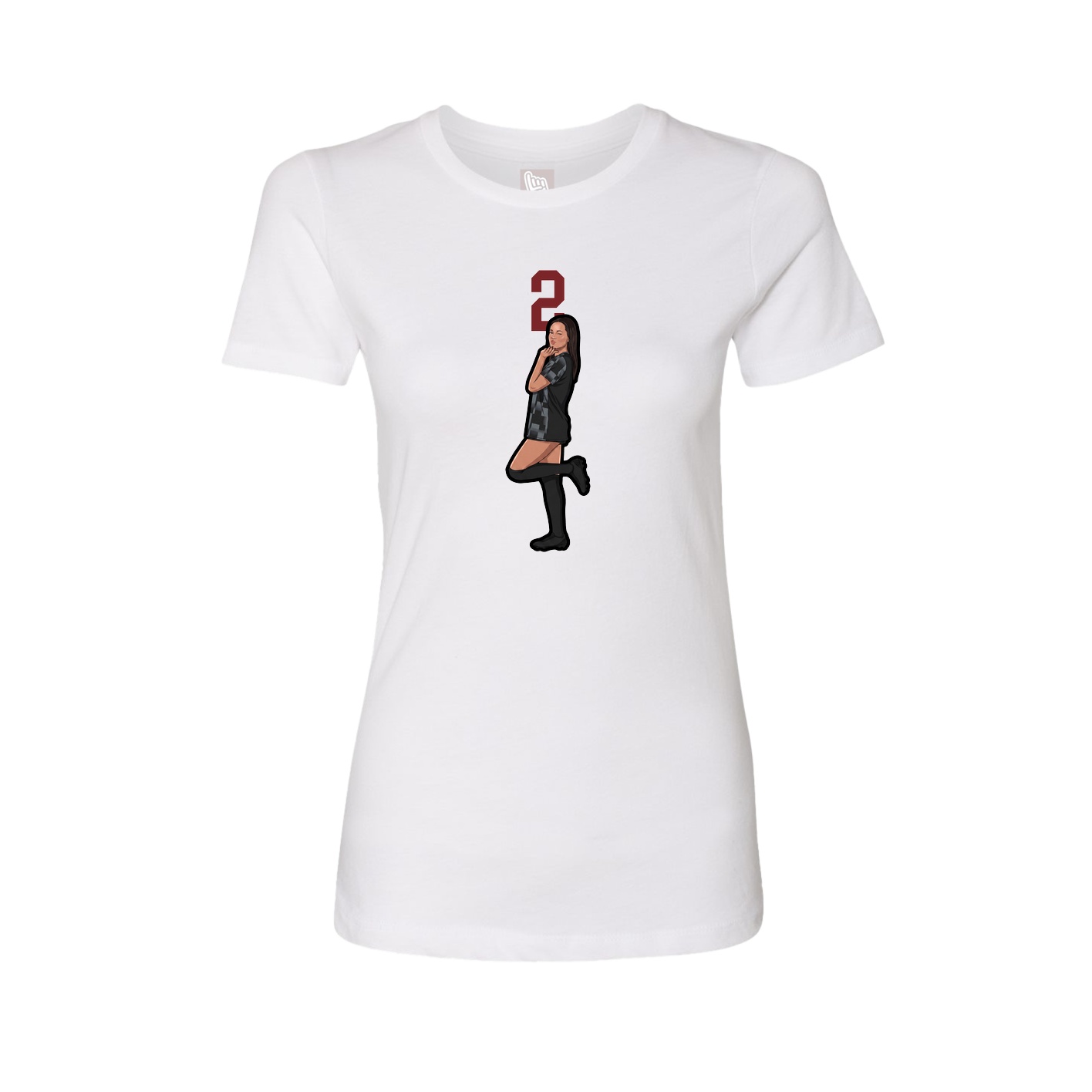 Womens Tee — Number Top in White