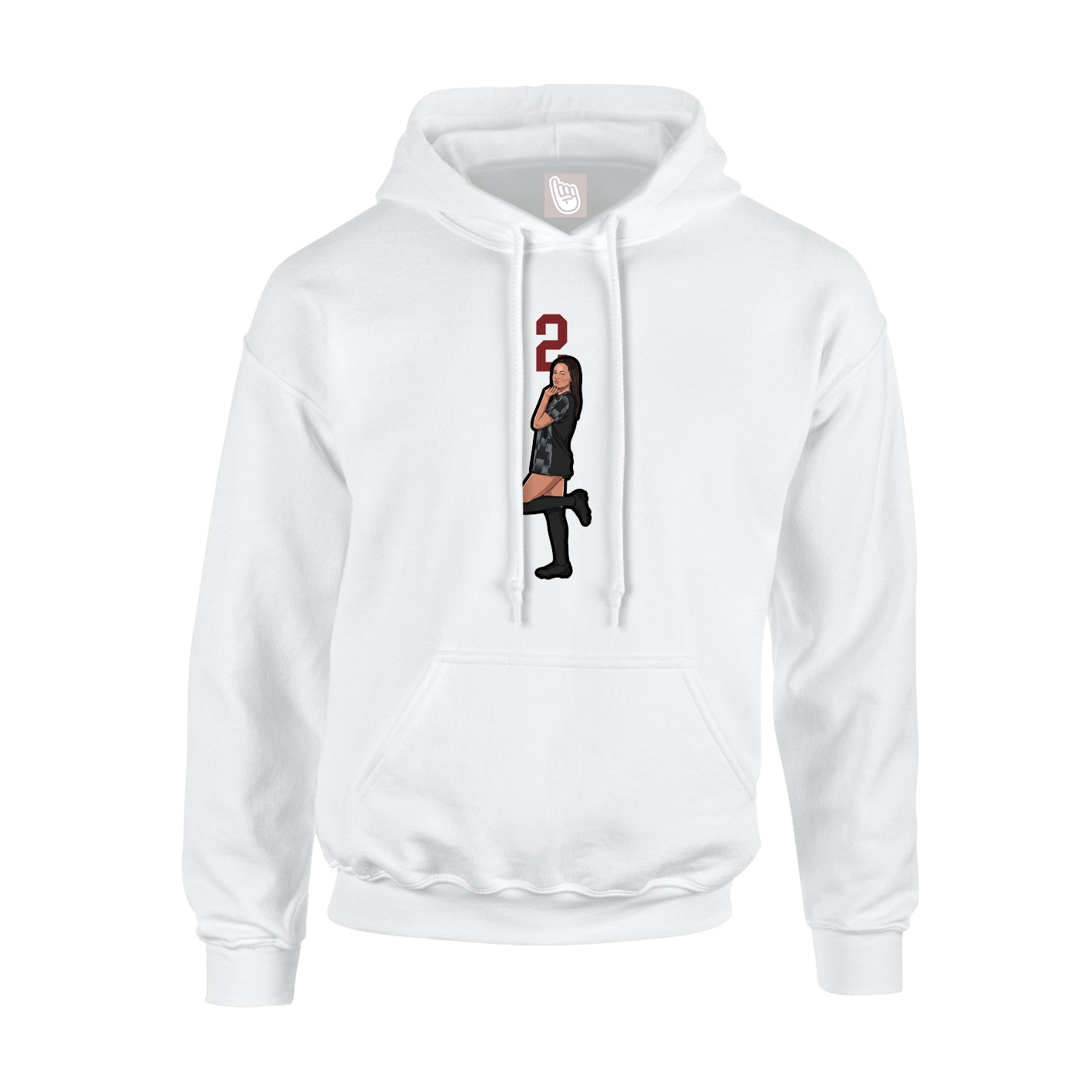 Hoodie — Number Top in White