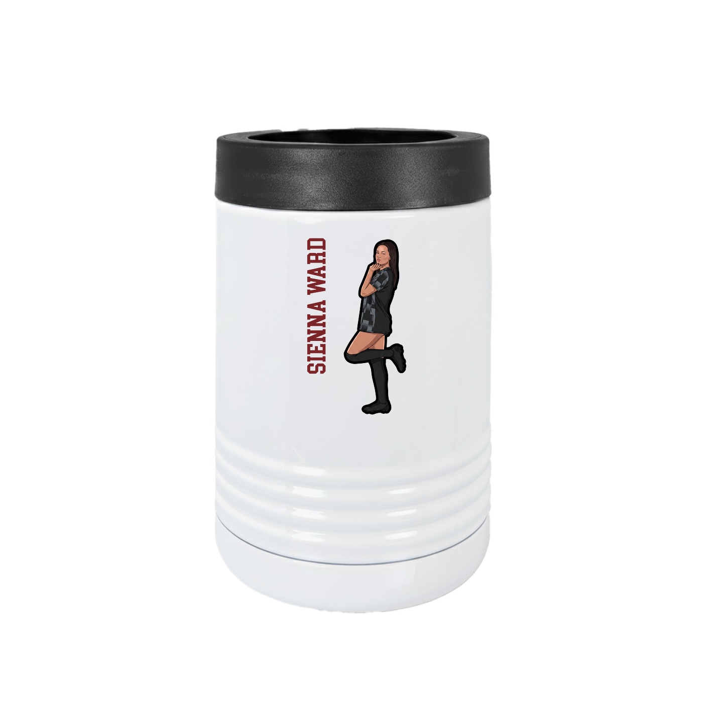 Beverage Holder — Name Vertical in White