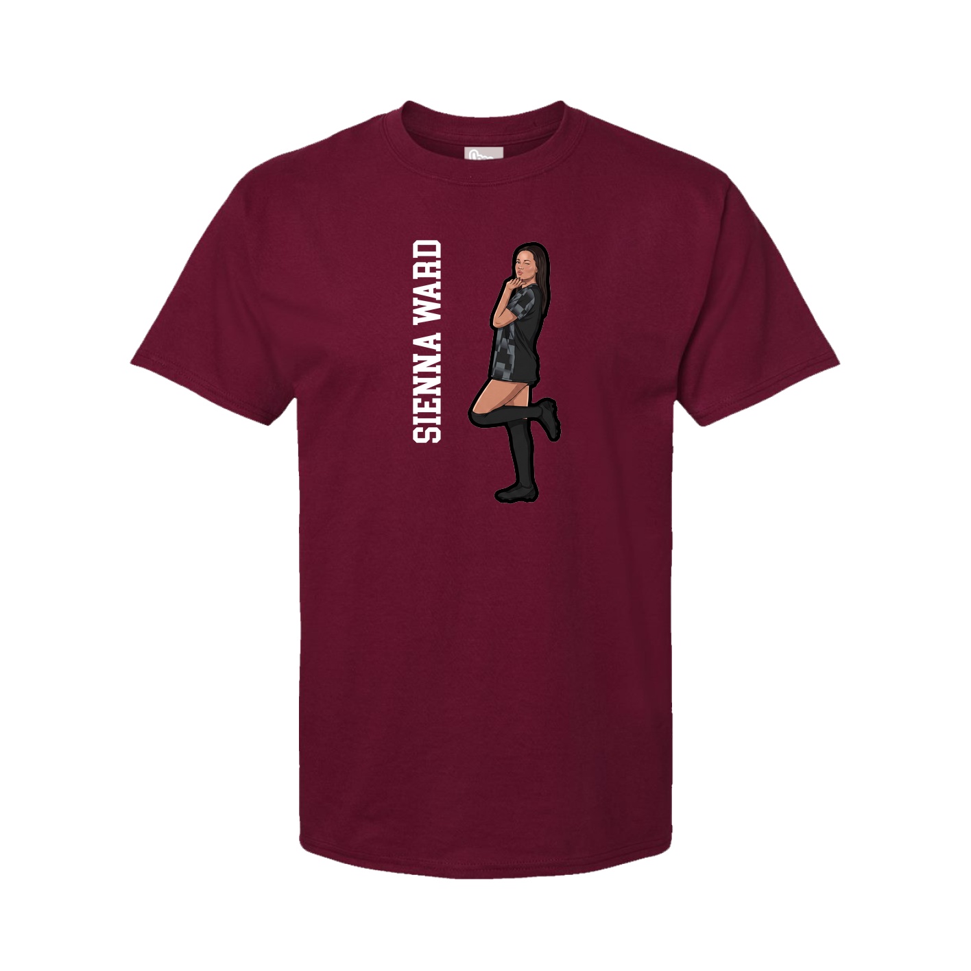Youth Tee — Name Vertical in Cardinal