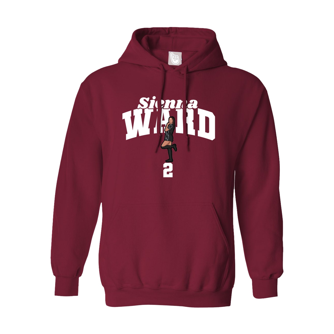 Hoodie — Signature Arch in Cardinal