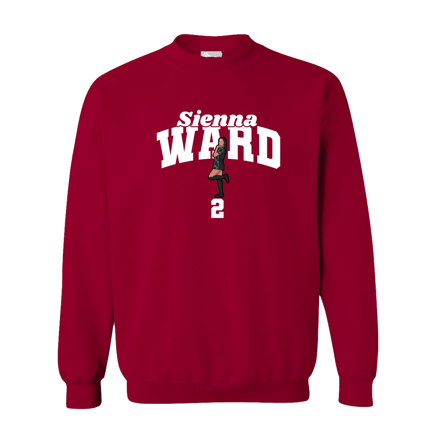 Fleece Crew — Signature Arch in Cardinal