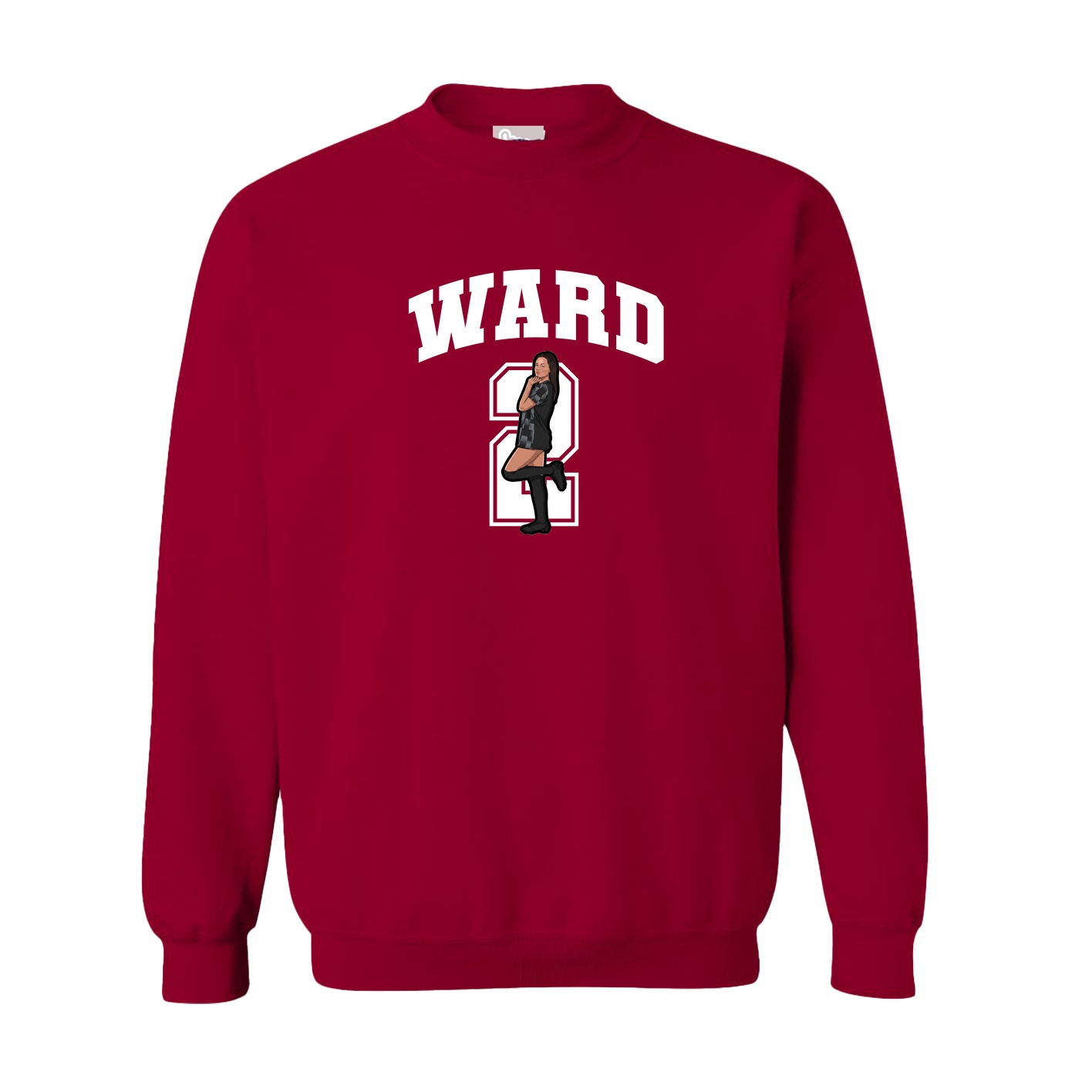 Fleece Crew — Number in Cardinal