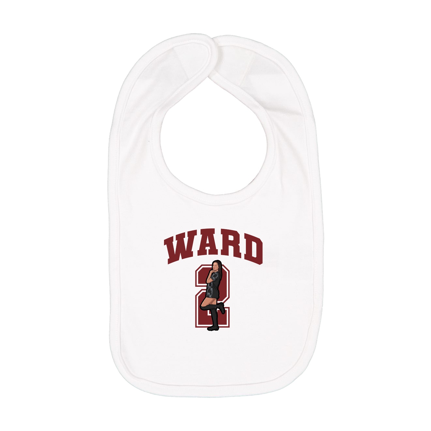 Infant Bib — Number in White