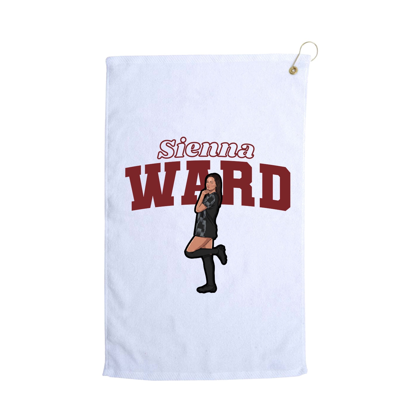 Golf Towel — Name Arch in White