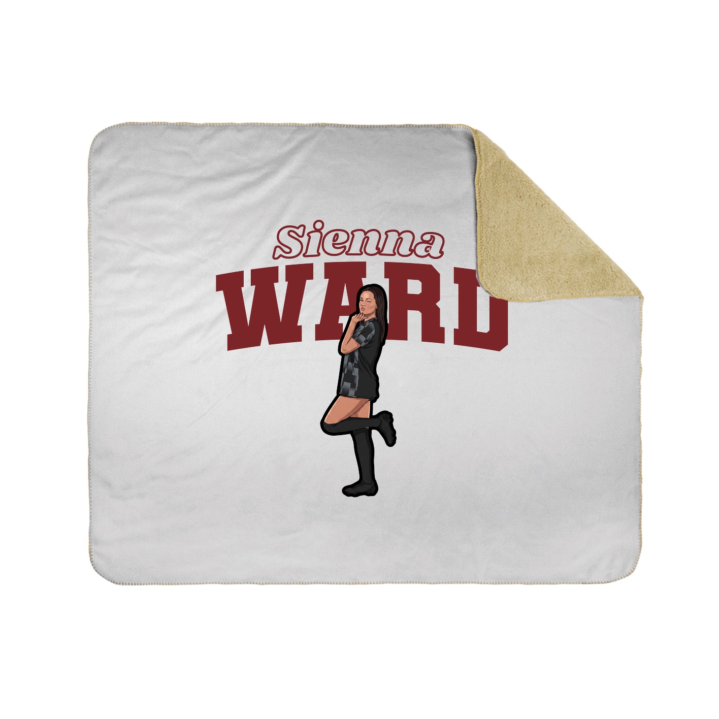 Throw Blanket — Name Arch in White