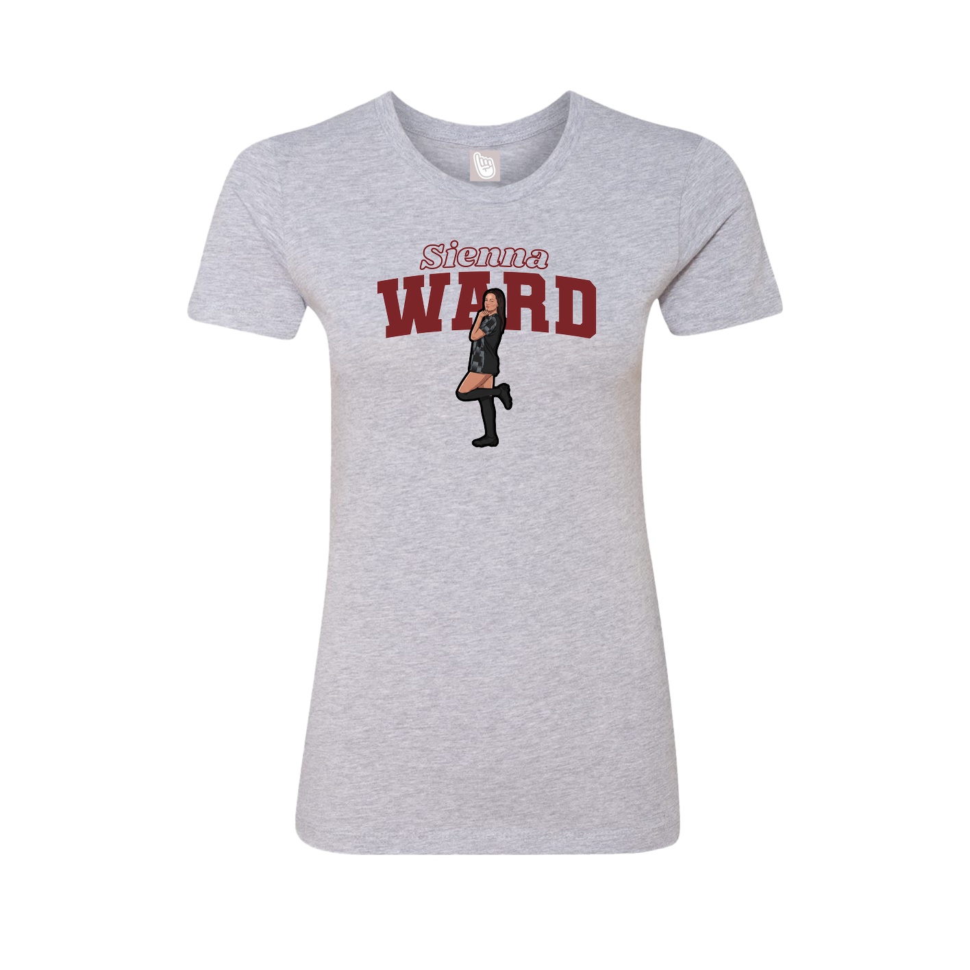 Womens Tee — Name Arch in Grey