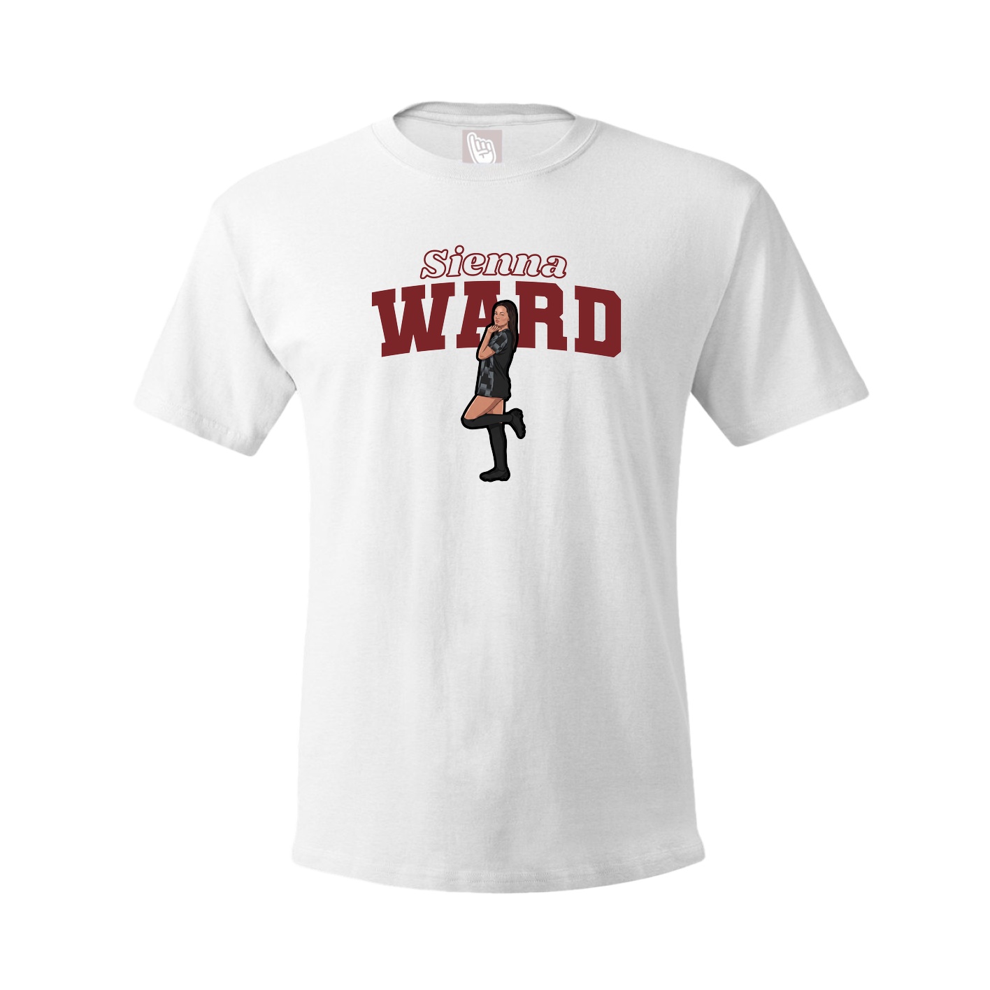 Youth Tee — Name Arch in White