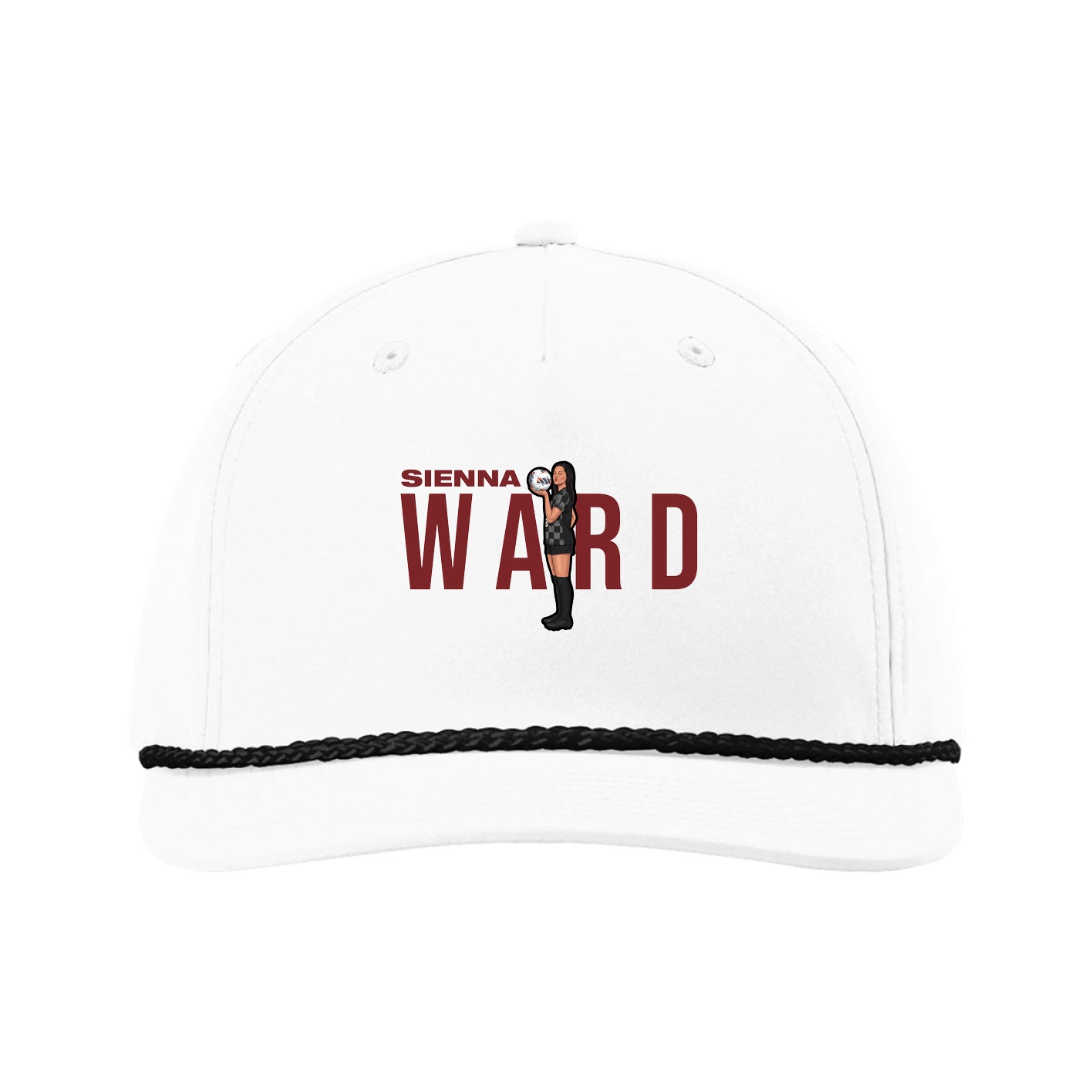 Five-Panel Classic Rope Cap — Player Name in White