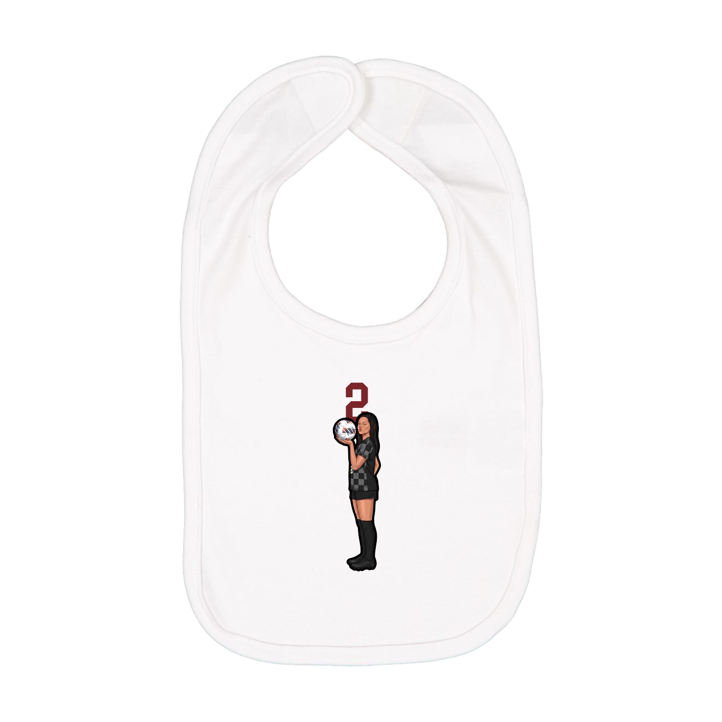 Infant Bib — Number Top in White